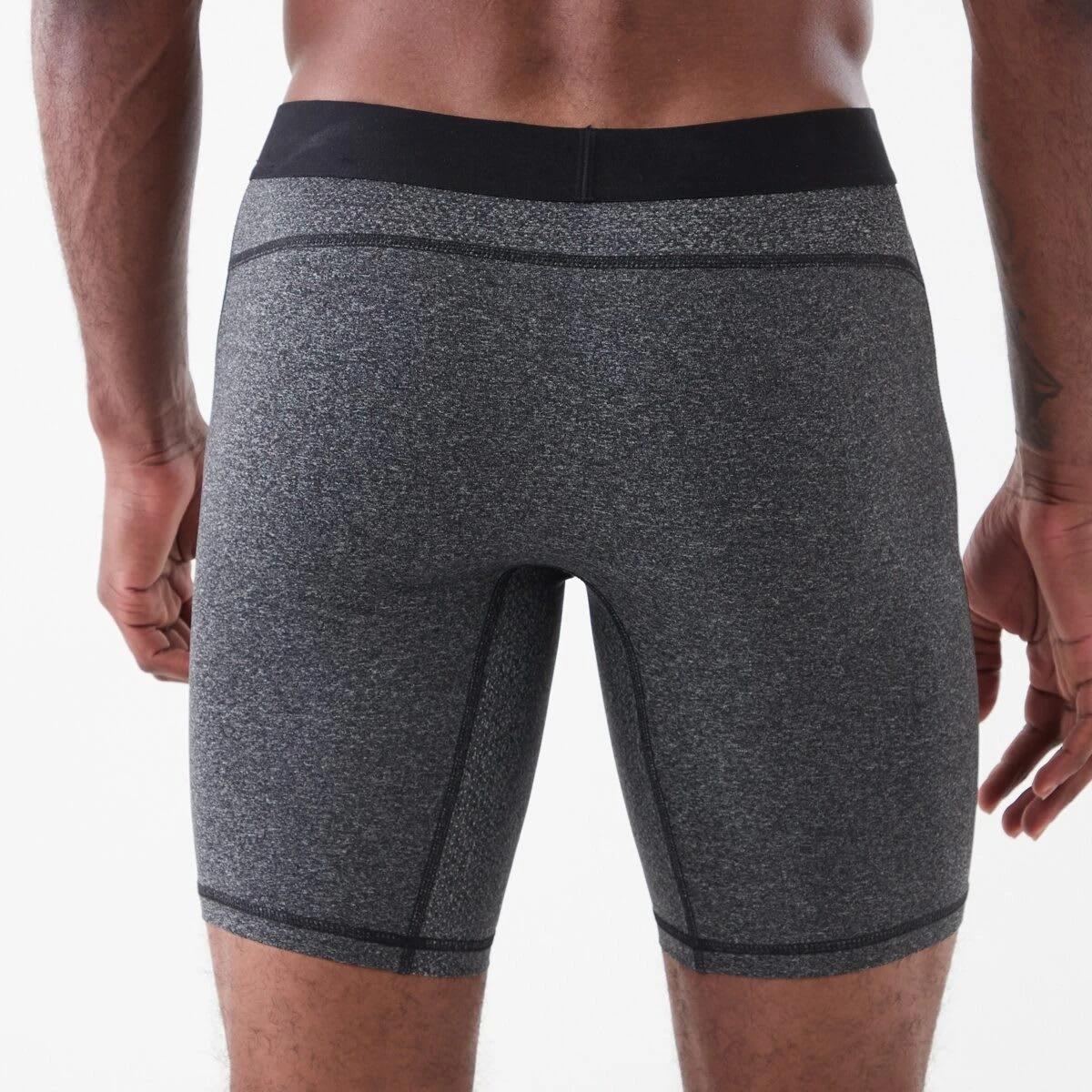 3 Everlast Mens Long Leg Performance Trunks Char Marle, 3 of 6