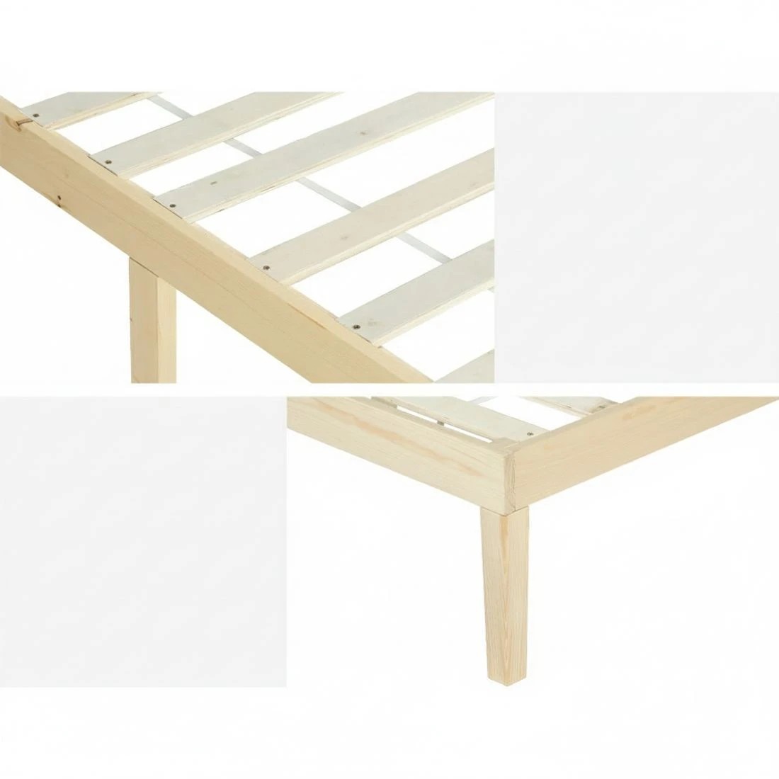 6 Artiss Bed Frame King Size Wooden Bed Base - Natural, 6 of 7