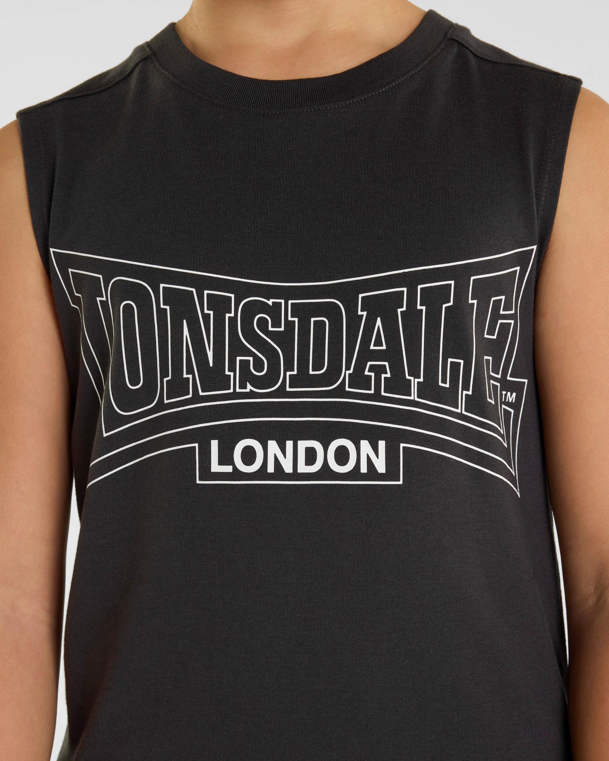 4 Keyline Sleeveless Tank - Lonsdale London WASHED BLACK, 4 of 4