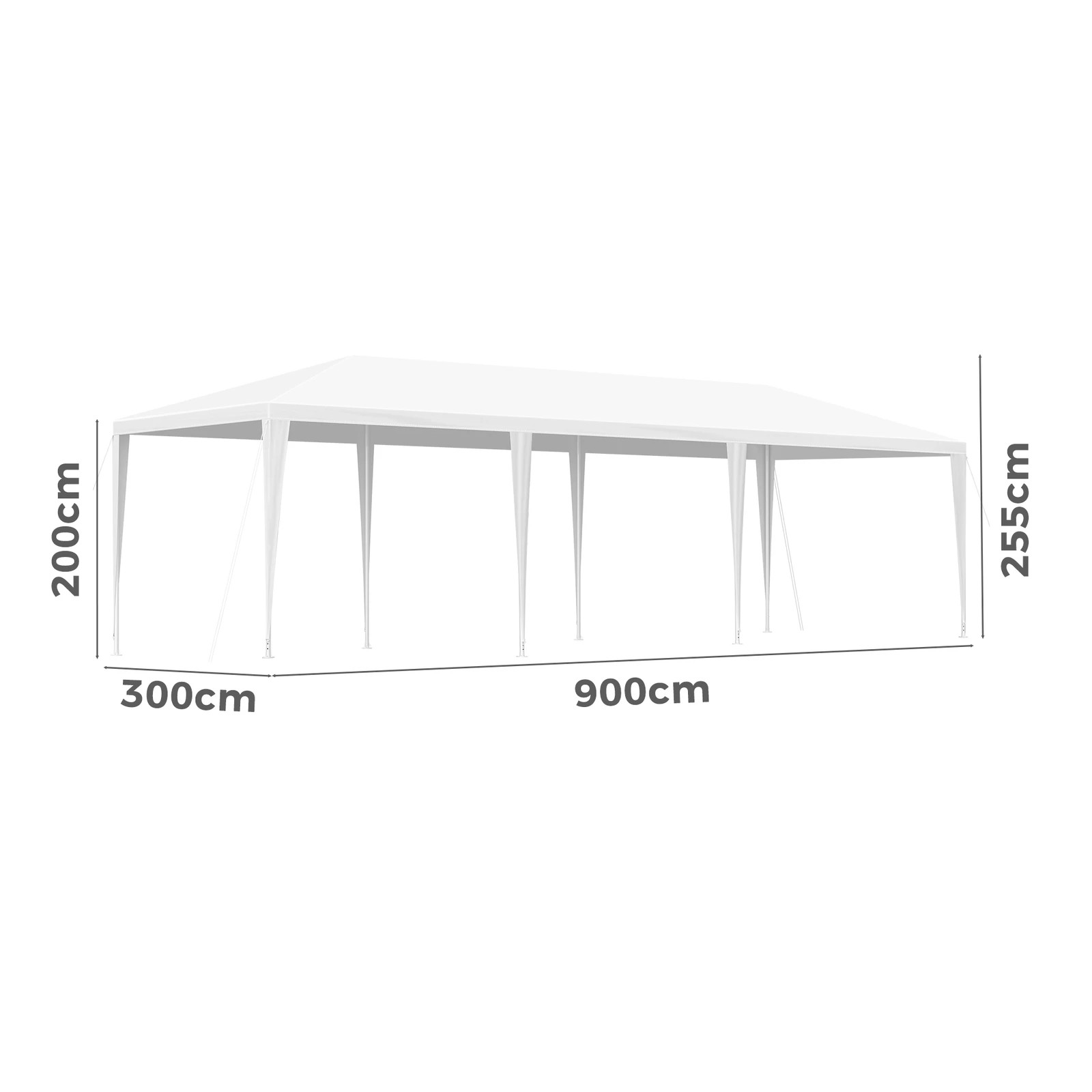 7 Alfordson Gazebo 3x9m Outdoor Wedding Camping Marquee Canopy Portable - White, 7 of 7