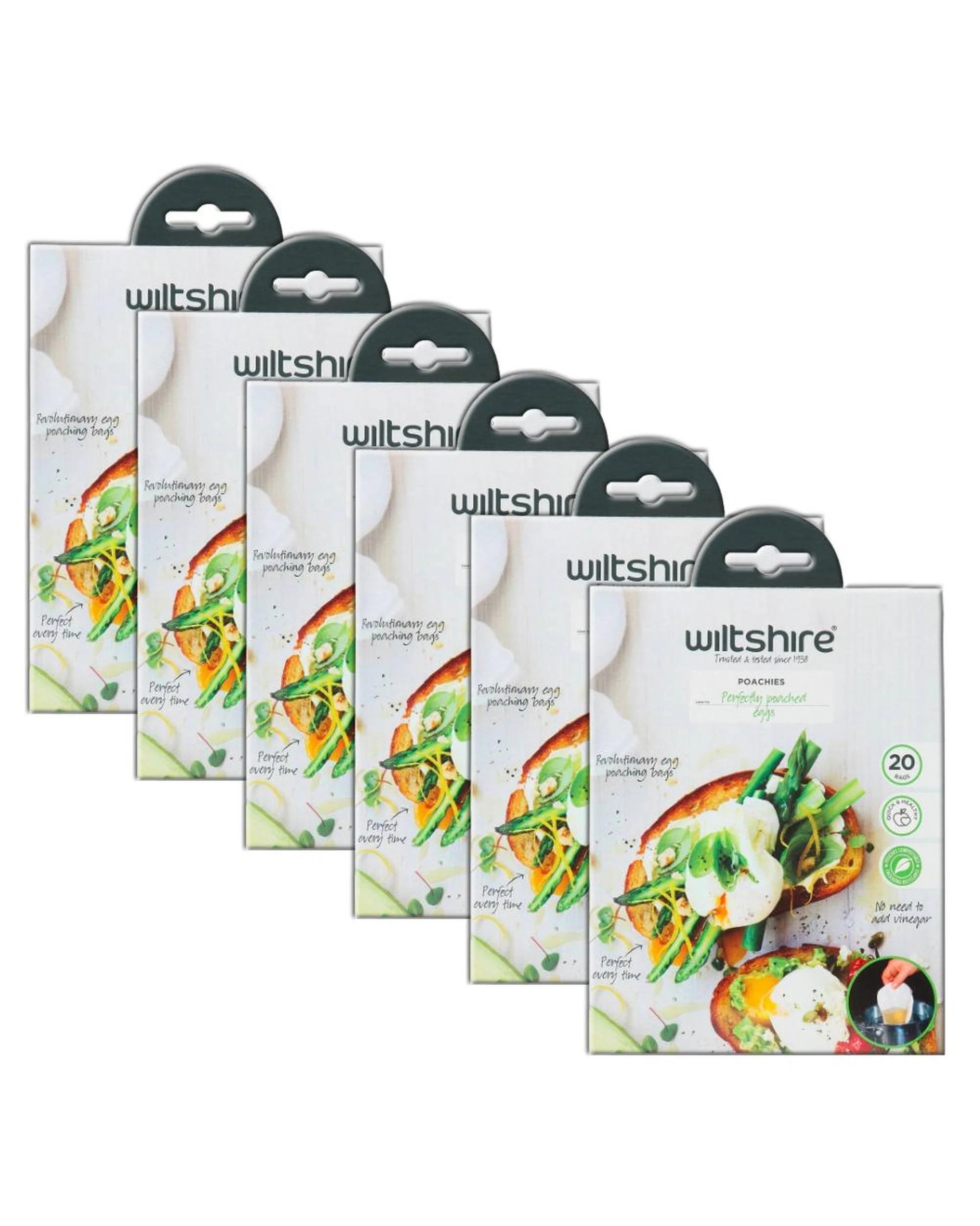 1 Wiltshire Poachies Non Sitck Egg Poacher  120 Bags 43550 - White, 1 of 4