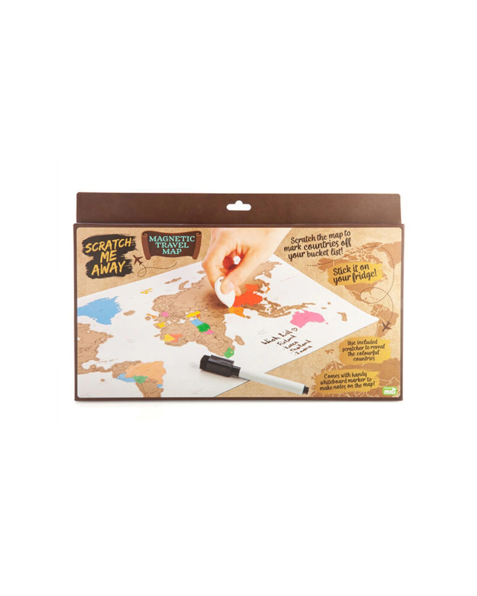 1 MDI Scratch Me Away Magnetic World Map Whiteboard 42.5x22.7cm - Multi, 1 of 5