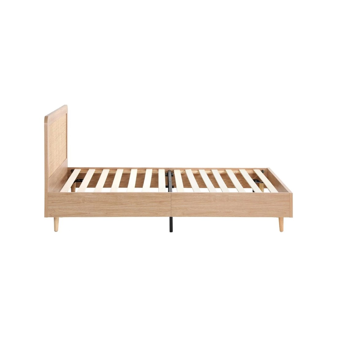 4 Oikiture Single Bed Wooden Bed Frame With Rattan Headboard
 - Natural, 4 of 10