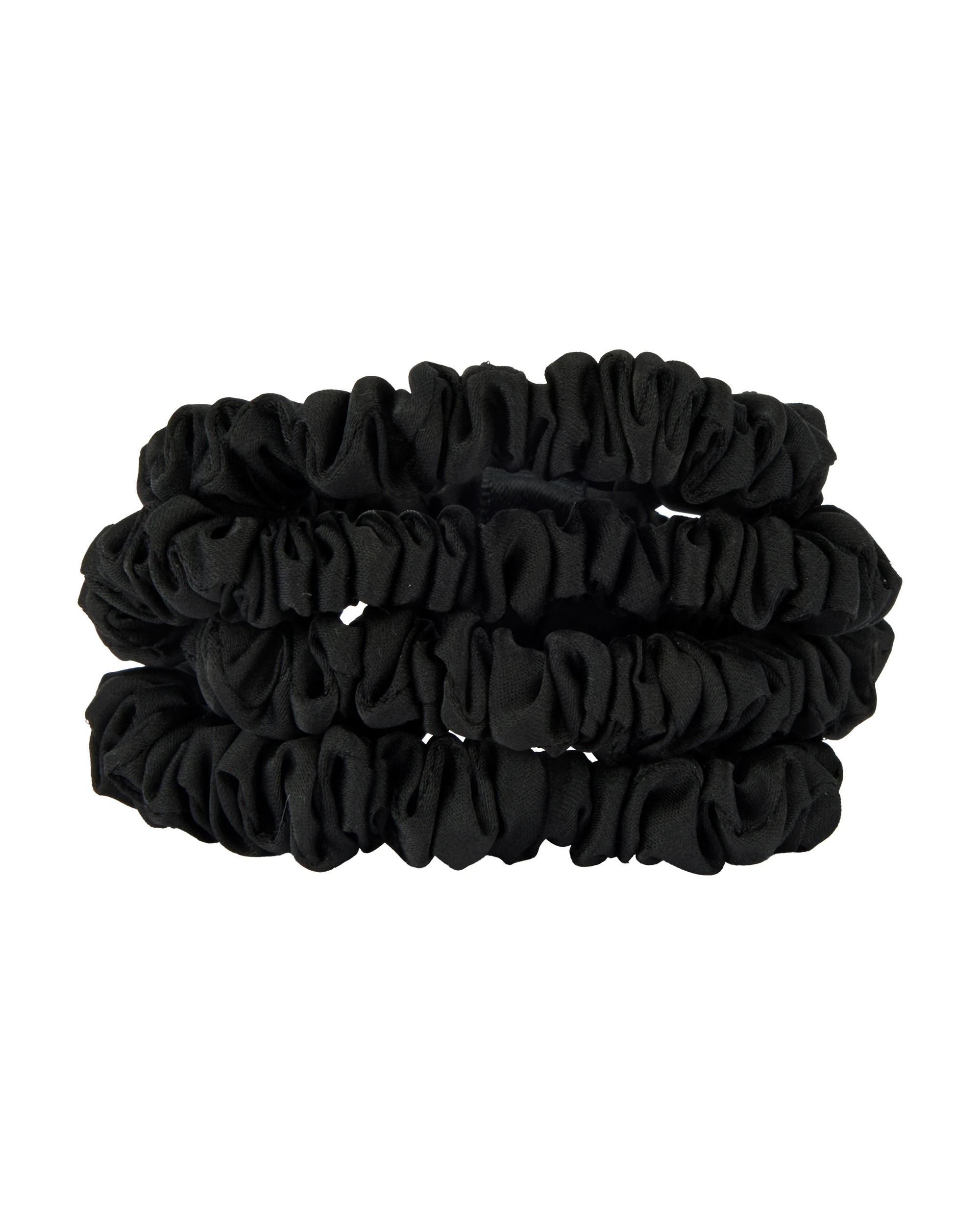 3 OXX Haircare 4 Piece Ruched Hair Elastics - Black, 3 of 4