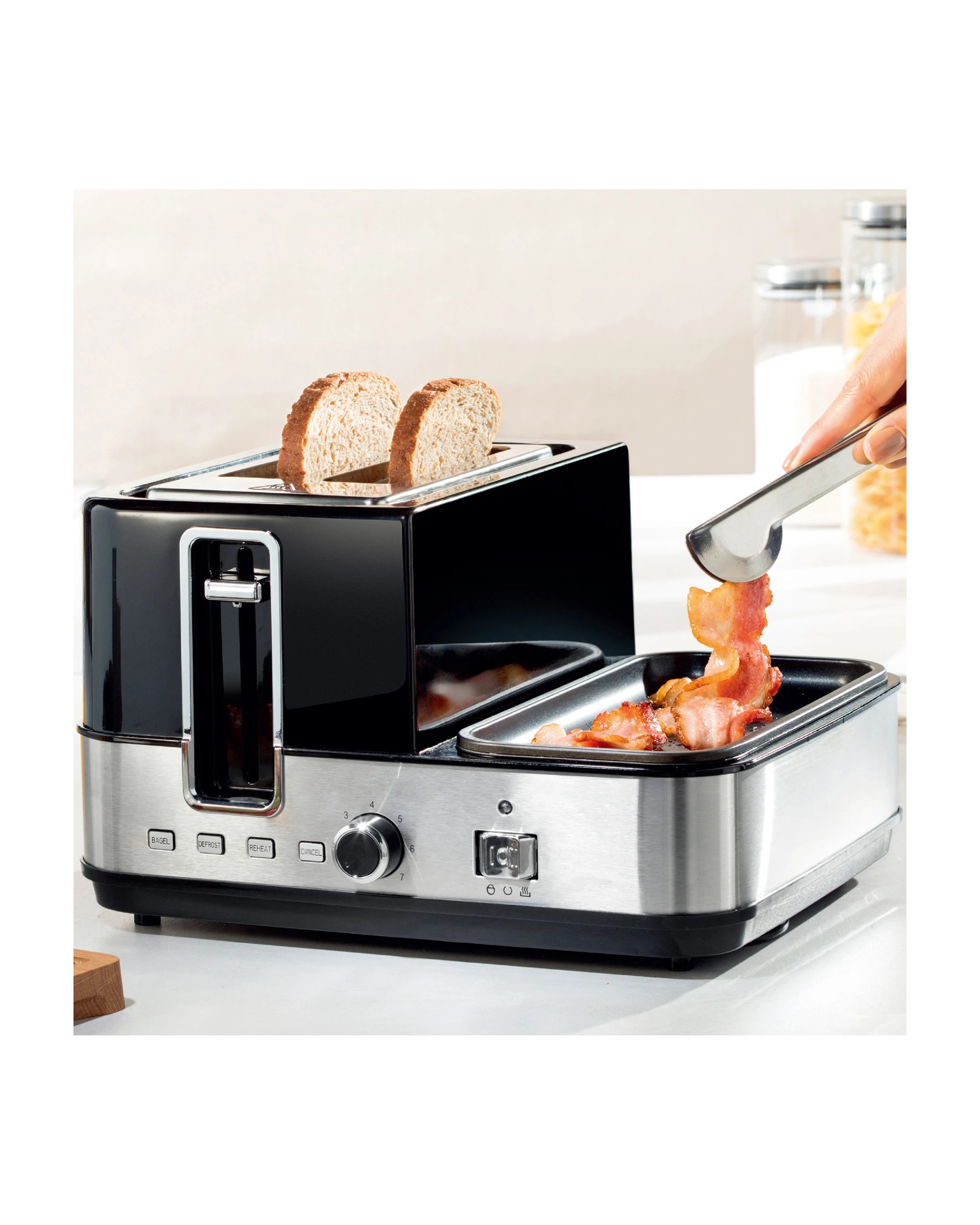 9 TODO 1400W Breakfast Master Toaster Egg Cooker Poacher Bacon Fryer Grill All In One, 9 of 9