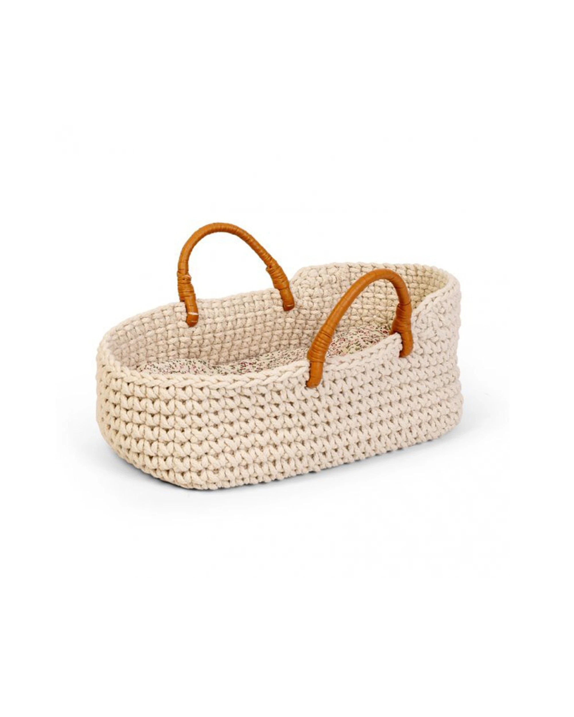1 By Astrup Knitted Basket And Bedding Set For Miniland Doll Kids 38cm - Natural, 1 of 2