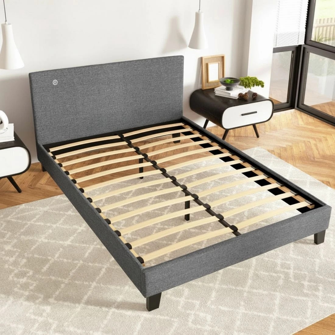 5 Artiss Bed Frame Double Size  NEO - Grey, 5 of 10
