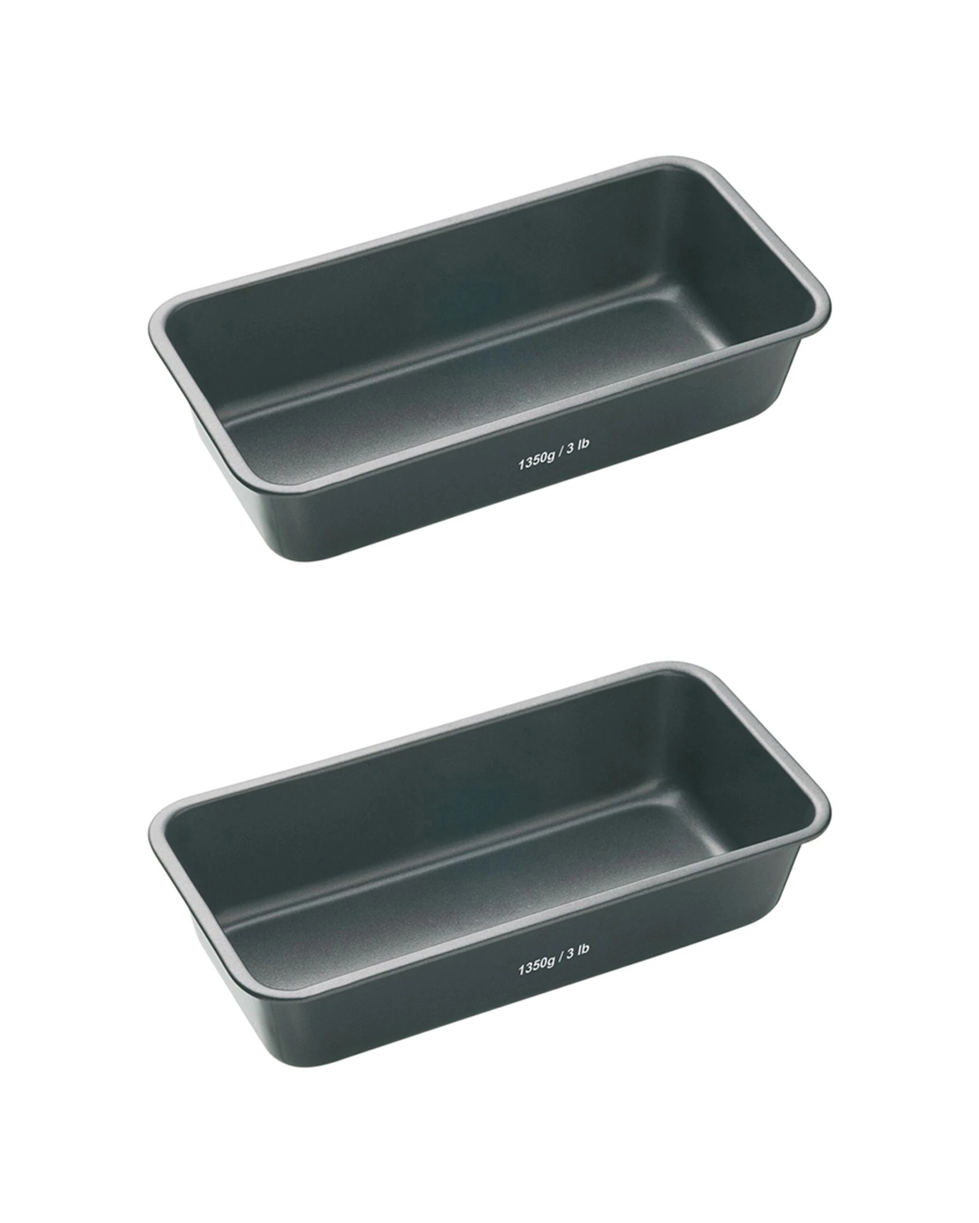 1 Mastercraft 2x 28x13cm Heavy Base Non-Stick Large Loaf Bread Pan - Black, 1 of 3