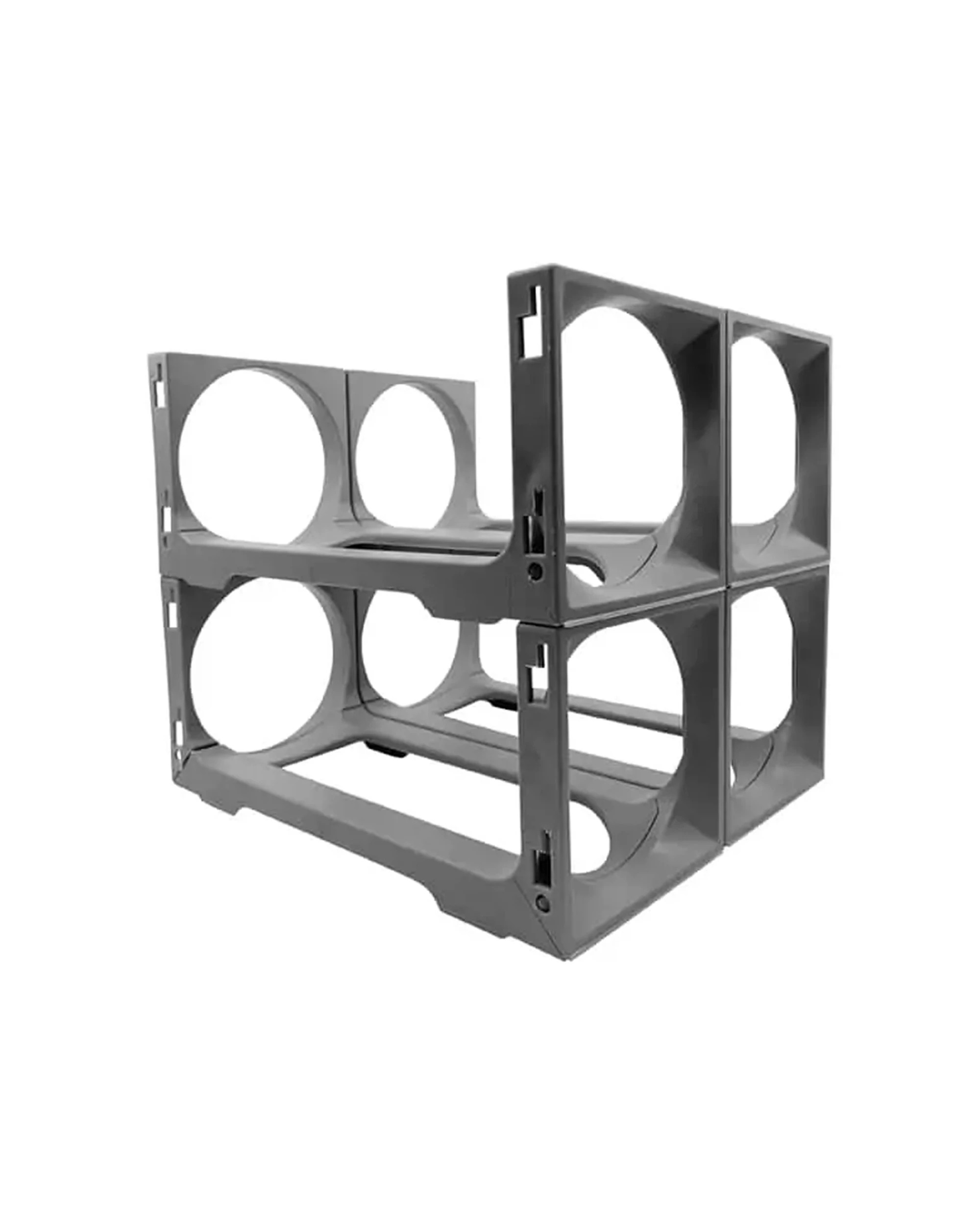 1 Stakrax 4-Bottle Storage Fridge Rack Organiser Easy To Install Expandable Storage - Black, 1 of 4