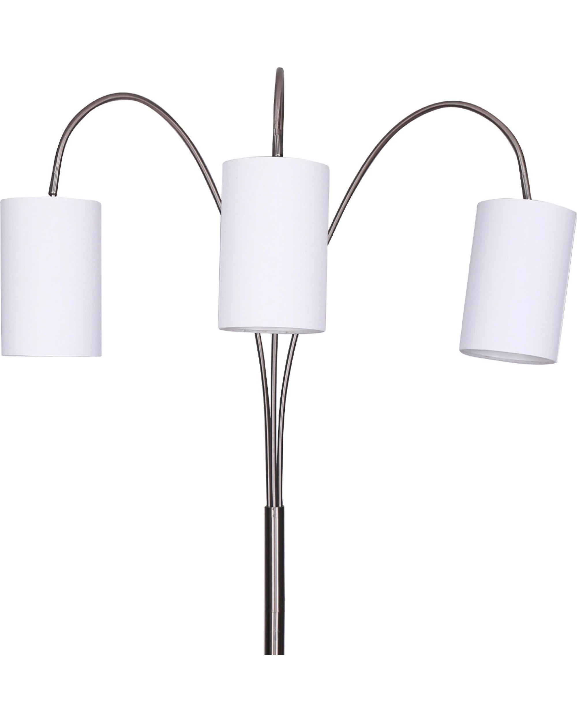 2 Sarantino 3-Light Metal Arc Floor Lamp - Nickel and Marble Finish, 2 of 10