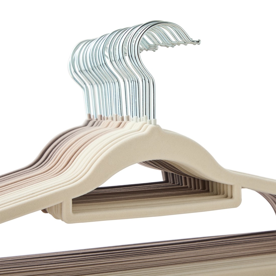 8 30 Pack Flocked Hangers - Beige, 8 of 8