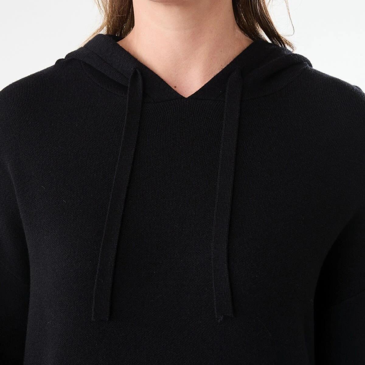 5 Compact Knit Hoodie Black, 5 of 8