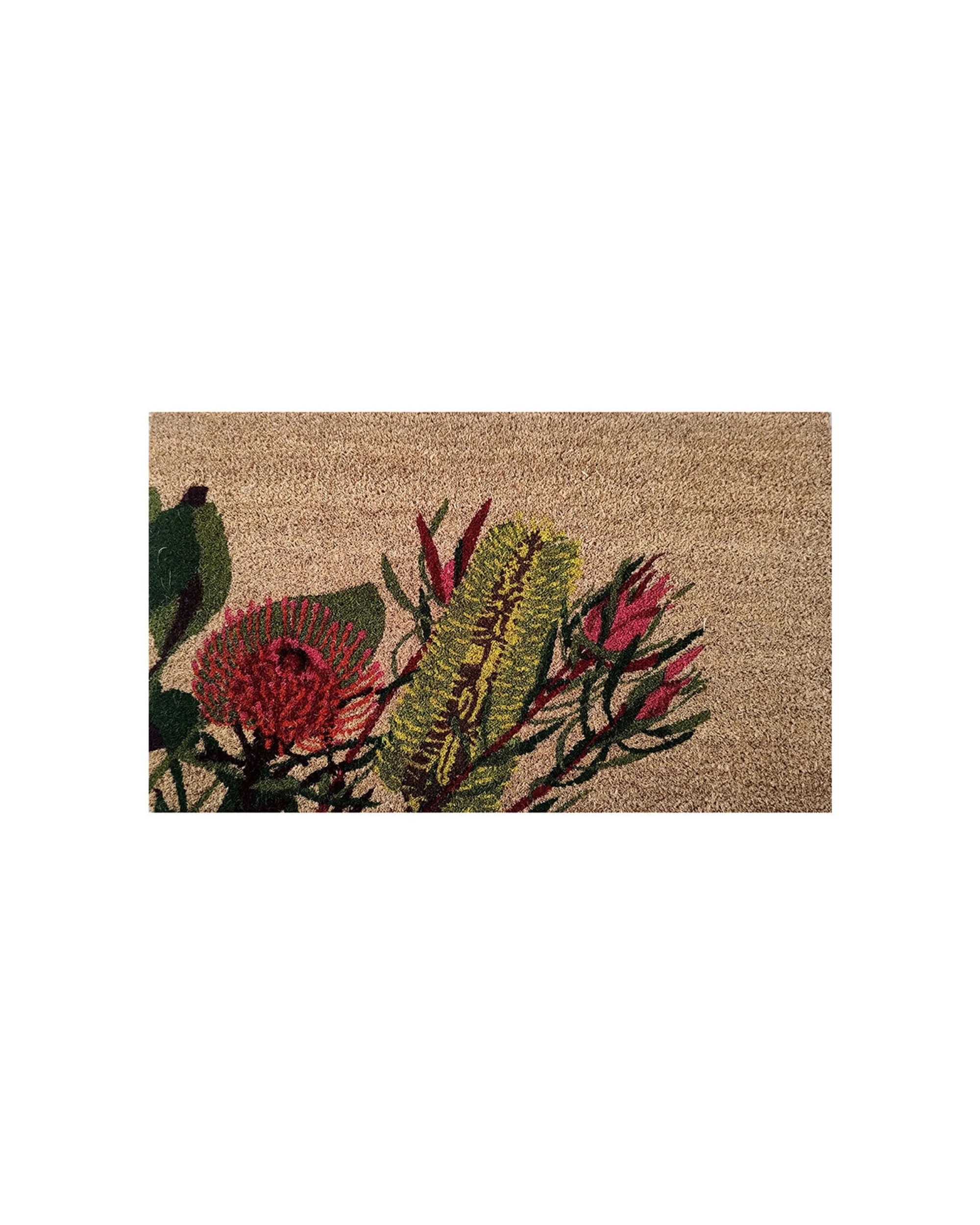 1 Solemate Pvc Backed Coir Aussie Flowers 45x75cm Slimline Outdoor Doormat - Multi, 1 of 4