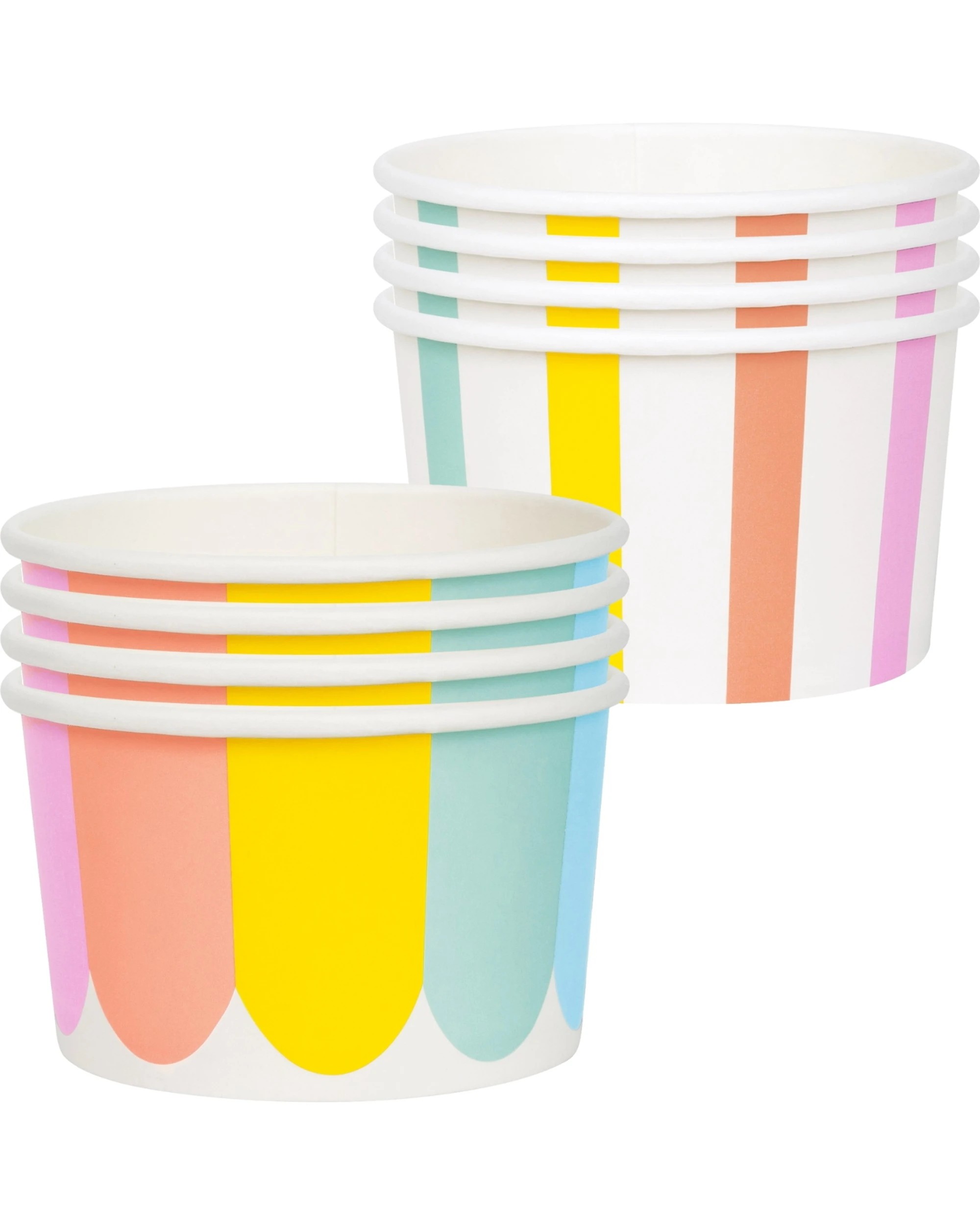1 Unique Pastel Striped & Scalloped Paper Treat Cups Pack of 8, 1 of 1