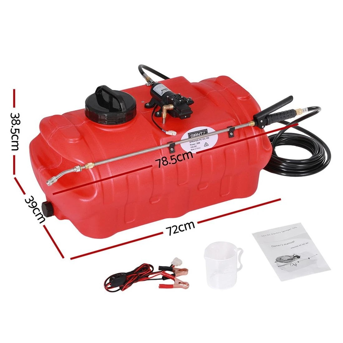 2 Giantz 50L Weed Sprayer Boom Pump Spot Spray - Red, 2 of 7