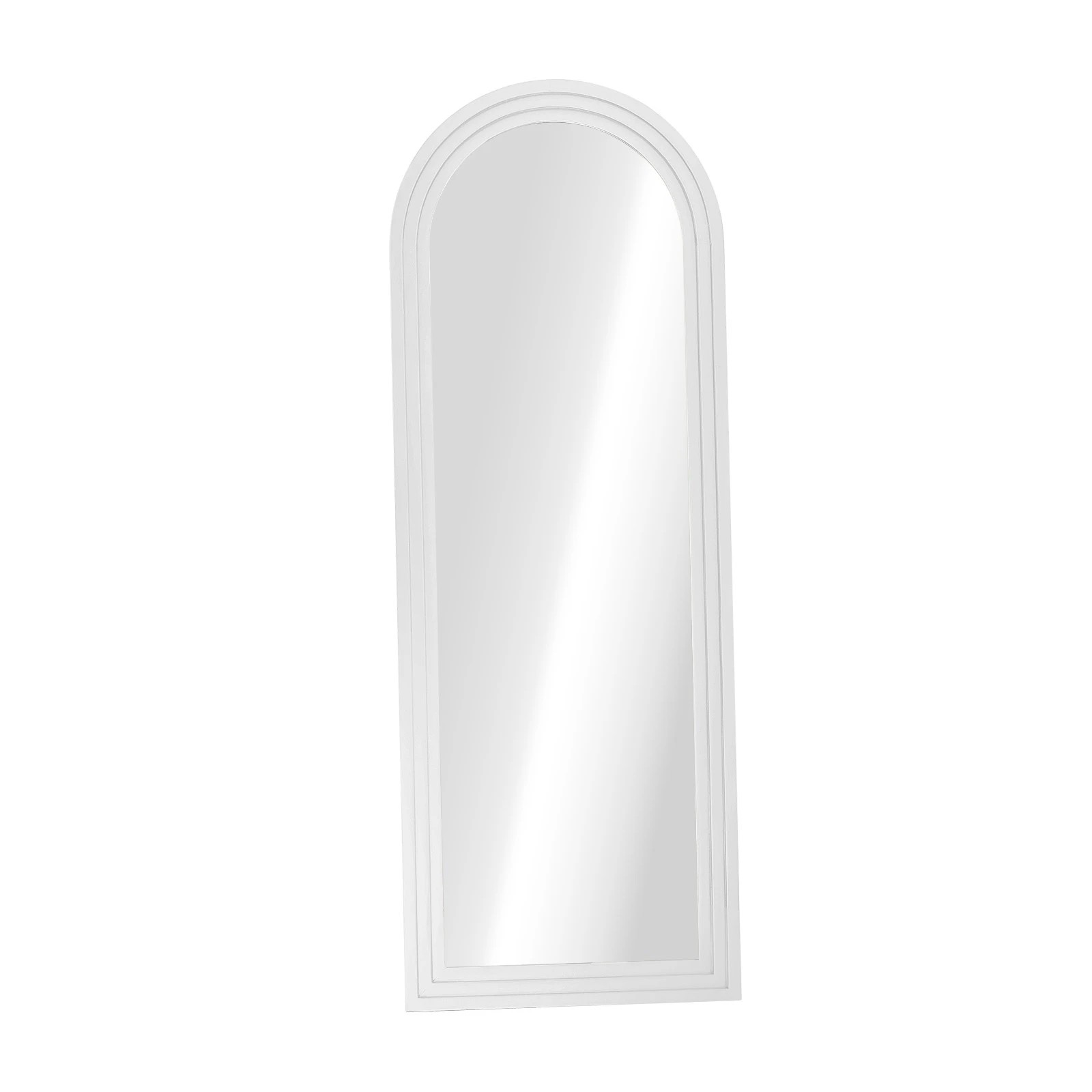 1 Oikiture Full Length Arch Mirror 165x60cm Wood Wall Mounted Home Decor - White, 1 of 10
