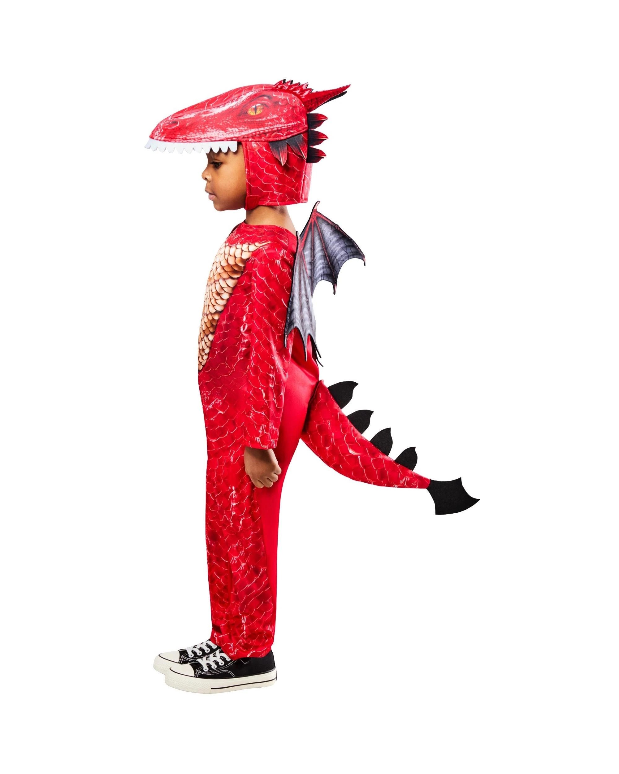2 Red Dragon Child Costume Size 6-8 Years, 2 of 5