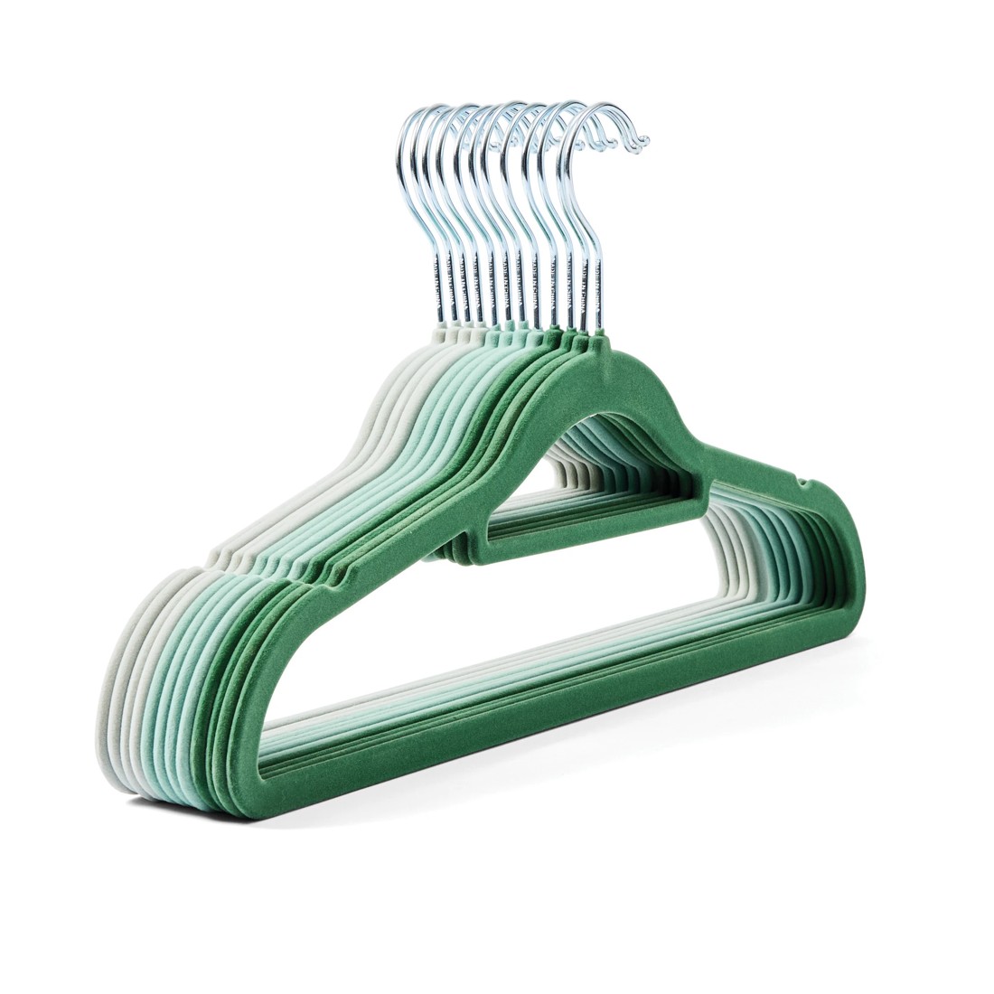 4 12 Pack Flocked Hangers - Green, 4 of 8