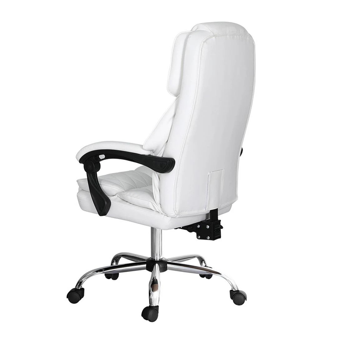 4 Artiss Executive Office Chair Leather Recliner - White, 4 of 7