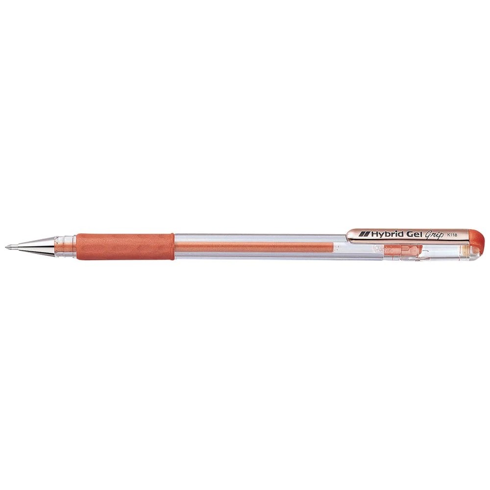 1 Pentel Hybrid Gel Grip Gel Pen Metallic Bronze, 1 of 1
