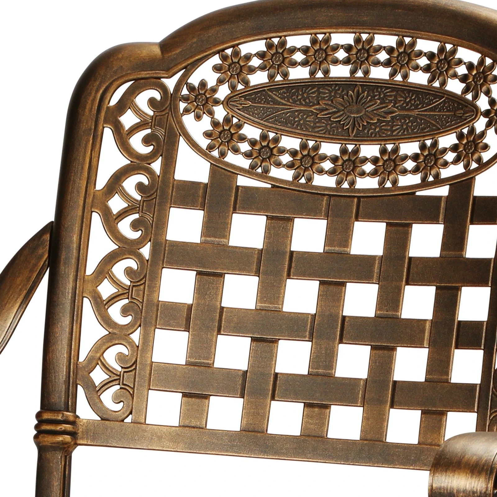 4 Livsip Outdoor Furniture Dining Chairs Cast Aluminium Garden Patio Chairs X2
 - Bronze, 4 of 10