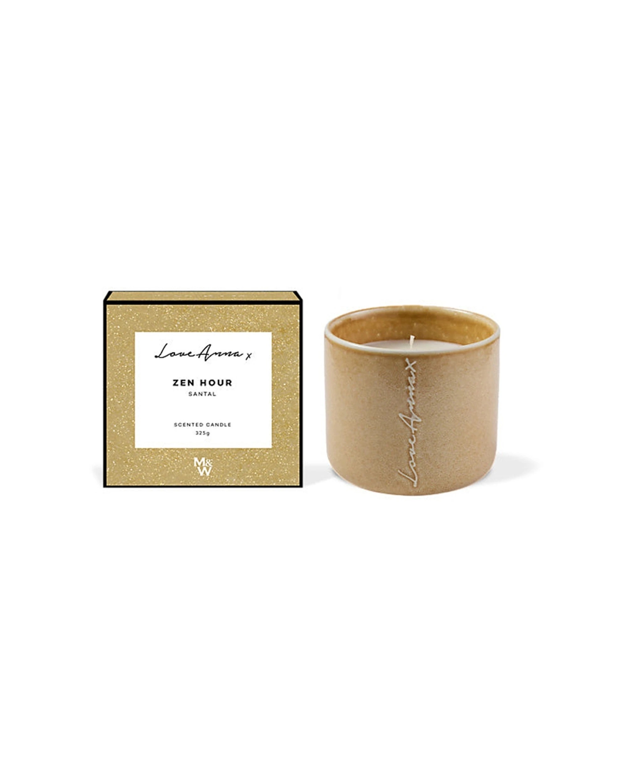 1 Love Anna x Chapters Zen Hour Santal Scented Candle, 325g, Hand-Finished Stoneware, 30h Burn - Beige, 1 of 2