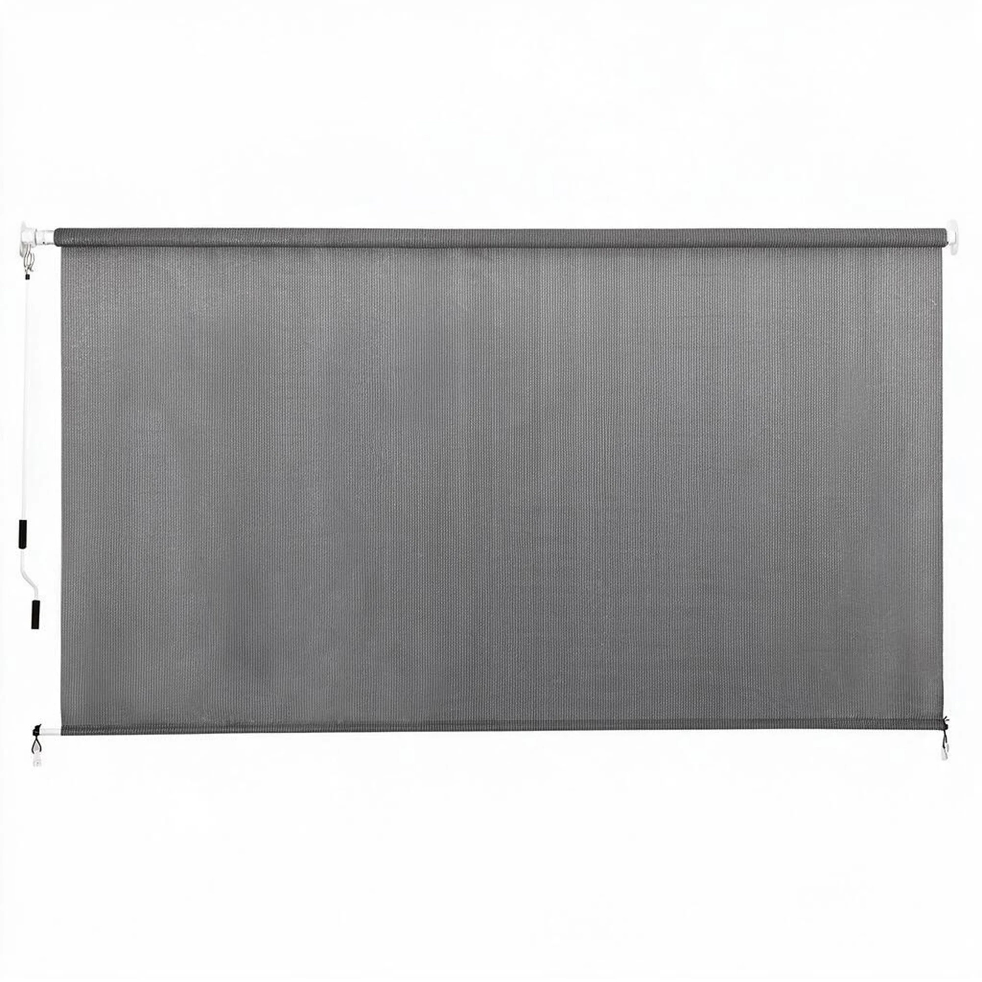 4 Instahut 3X2.5M HDPE Straight Drop Awning Outdoor Roller Blind Shade Screen - Grey, 4 of 8