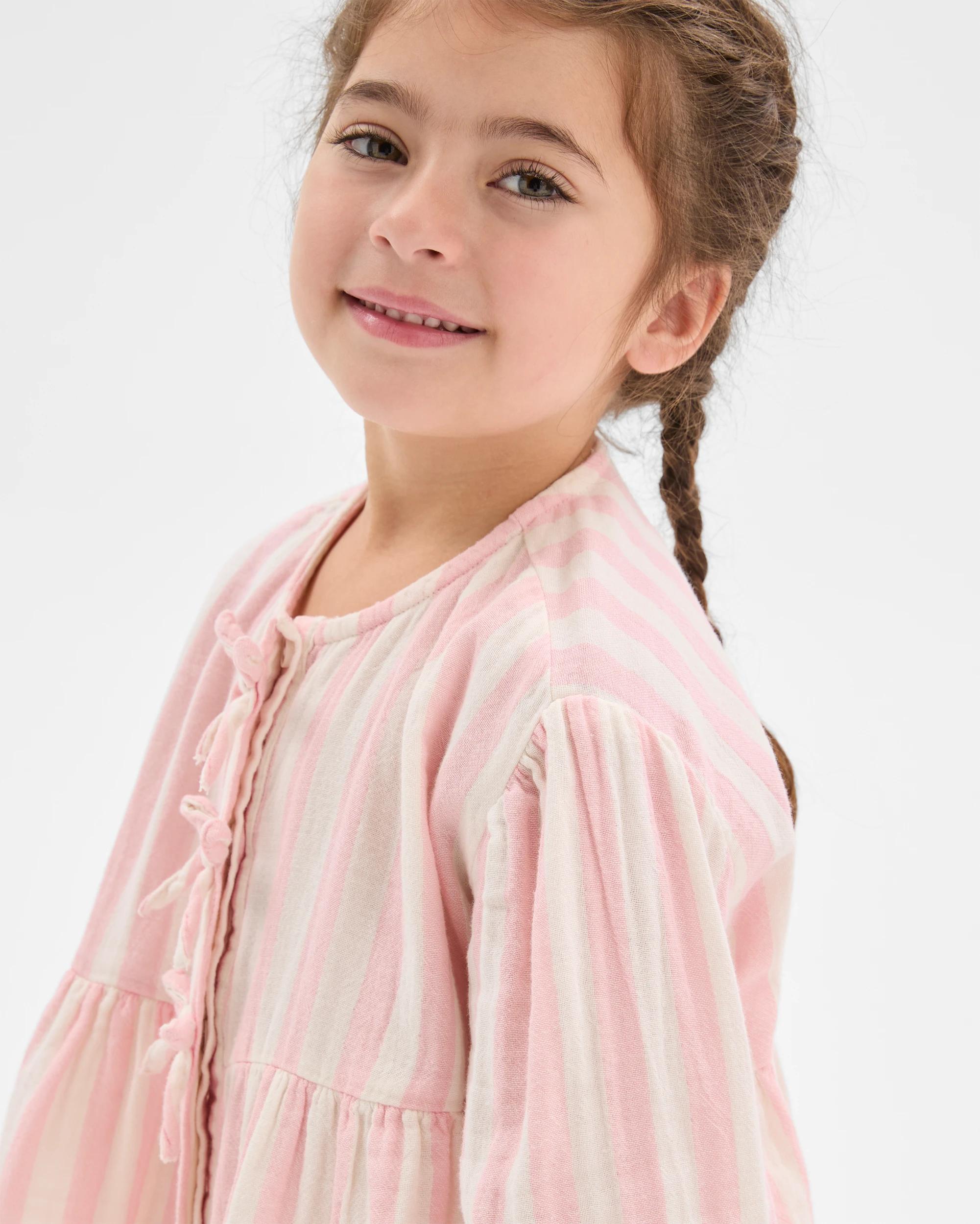 3 Target Kids Woven Top and Shorts 2 Piece Set PINK STRIPE, 3 of 7