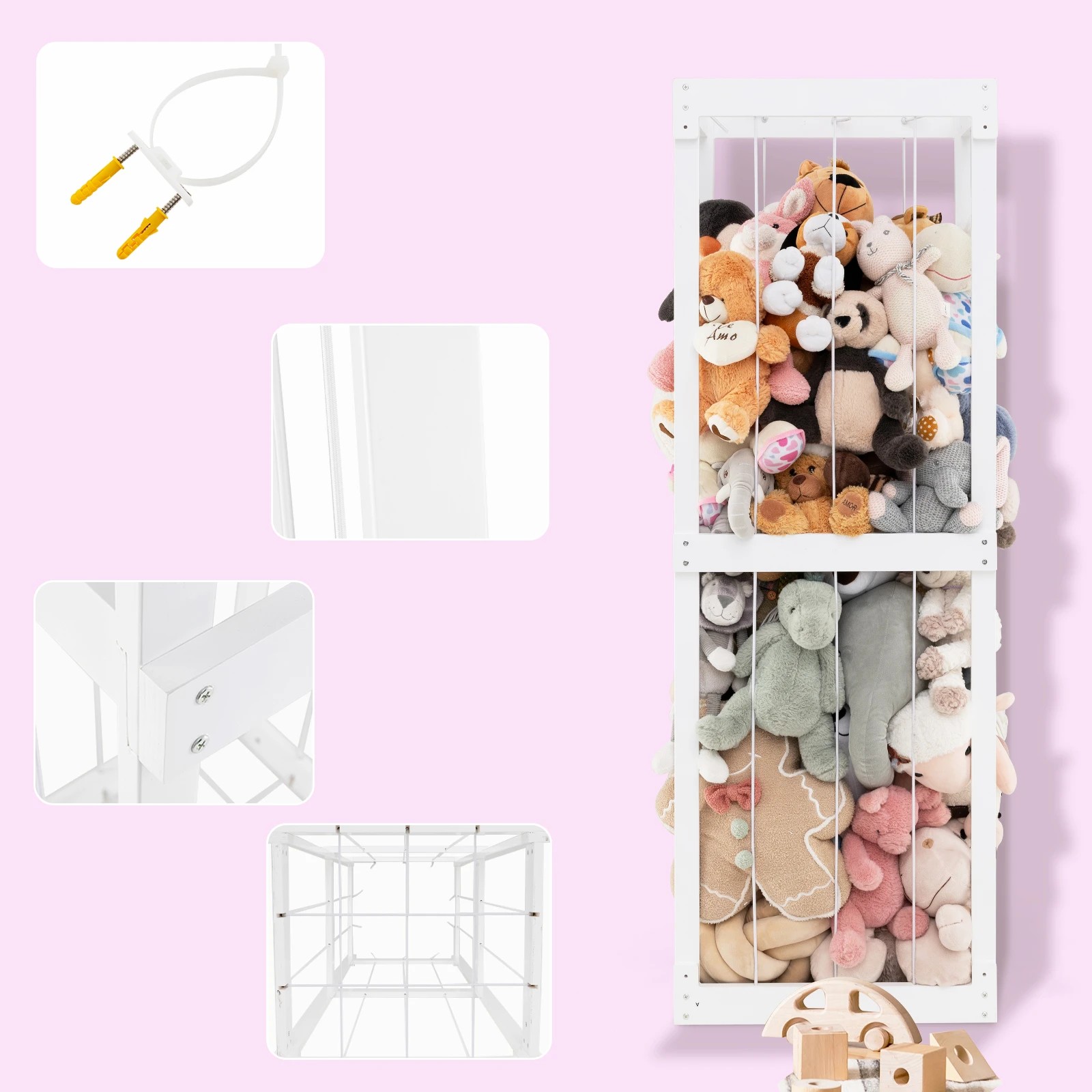 5 Costway Wooden Toy Storage Organizer Tall Display Rack, 5 of 5