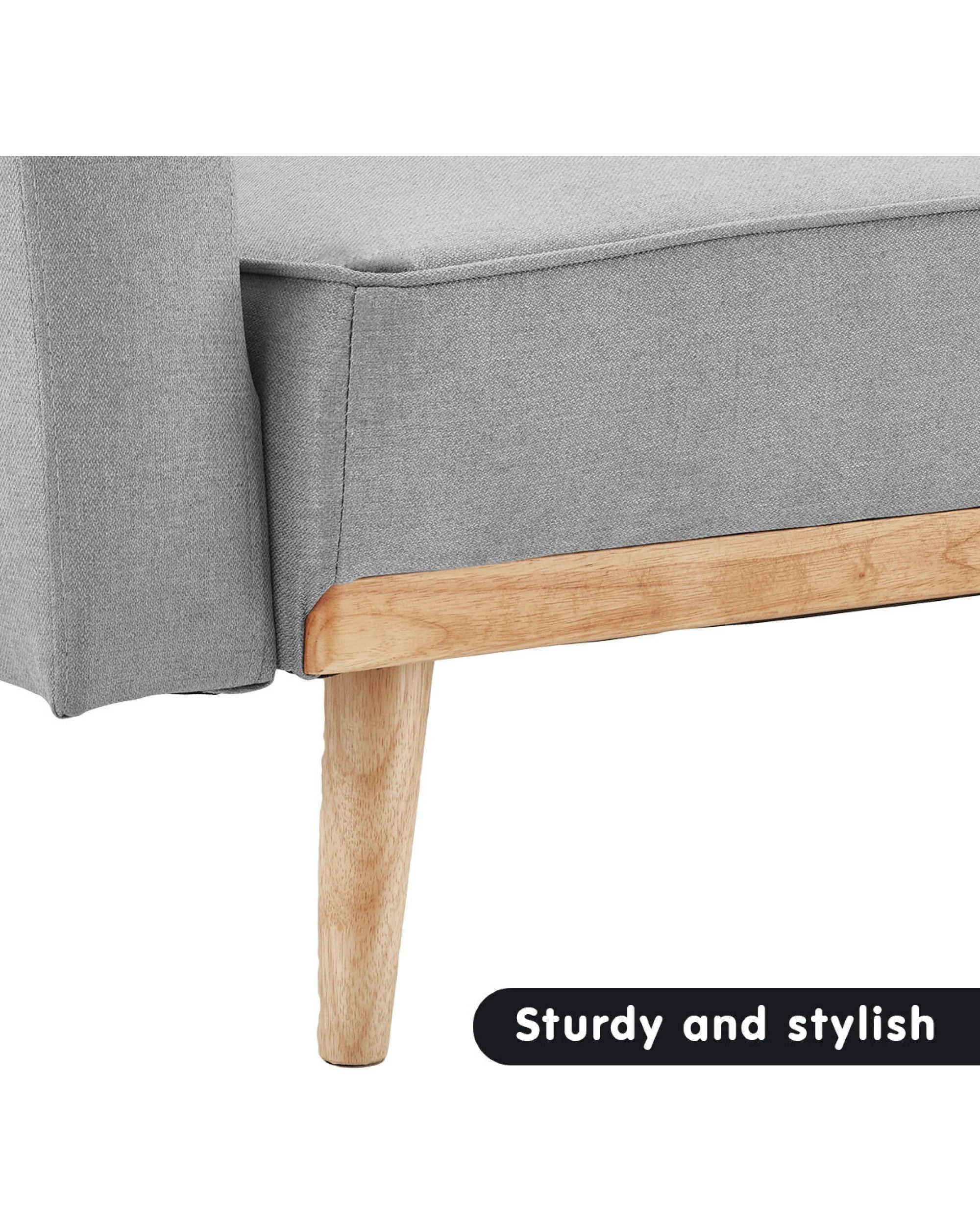 10 Sarantino 3-seater Corner Sofa Bed With Chaise Lounge - Light Grey, 10 of 10