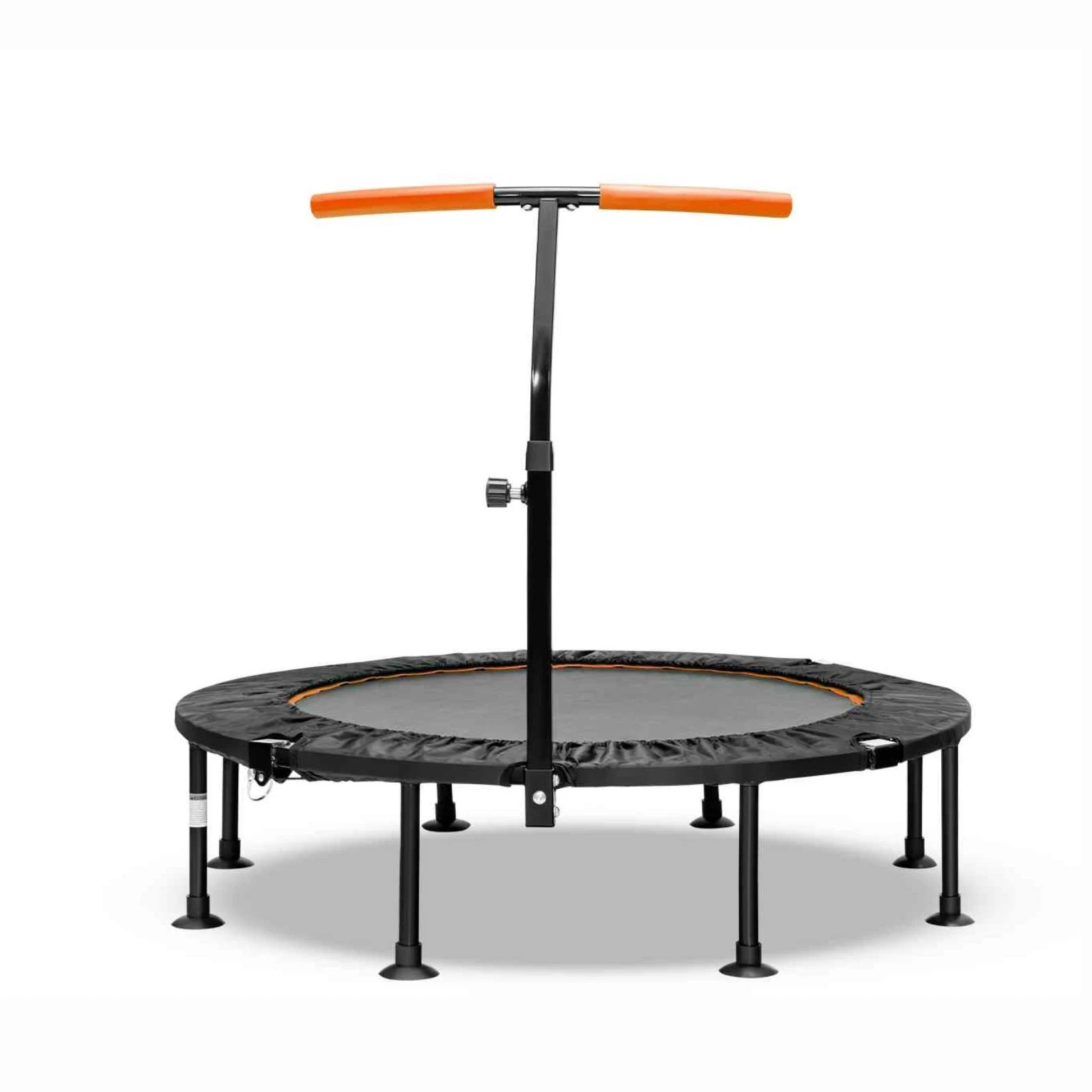 1 Costway Foldable Mini Trampoline Indoor Exercise w/Adjustable Handrail Kids Rebounder - Orange, 1 of 1
