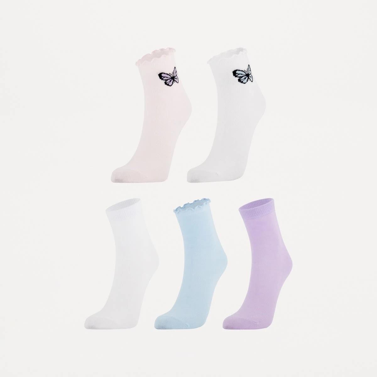 1 5 Pack Crew Socks Butterfly2, 1 of 3