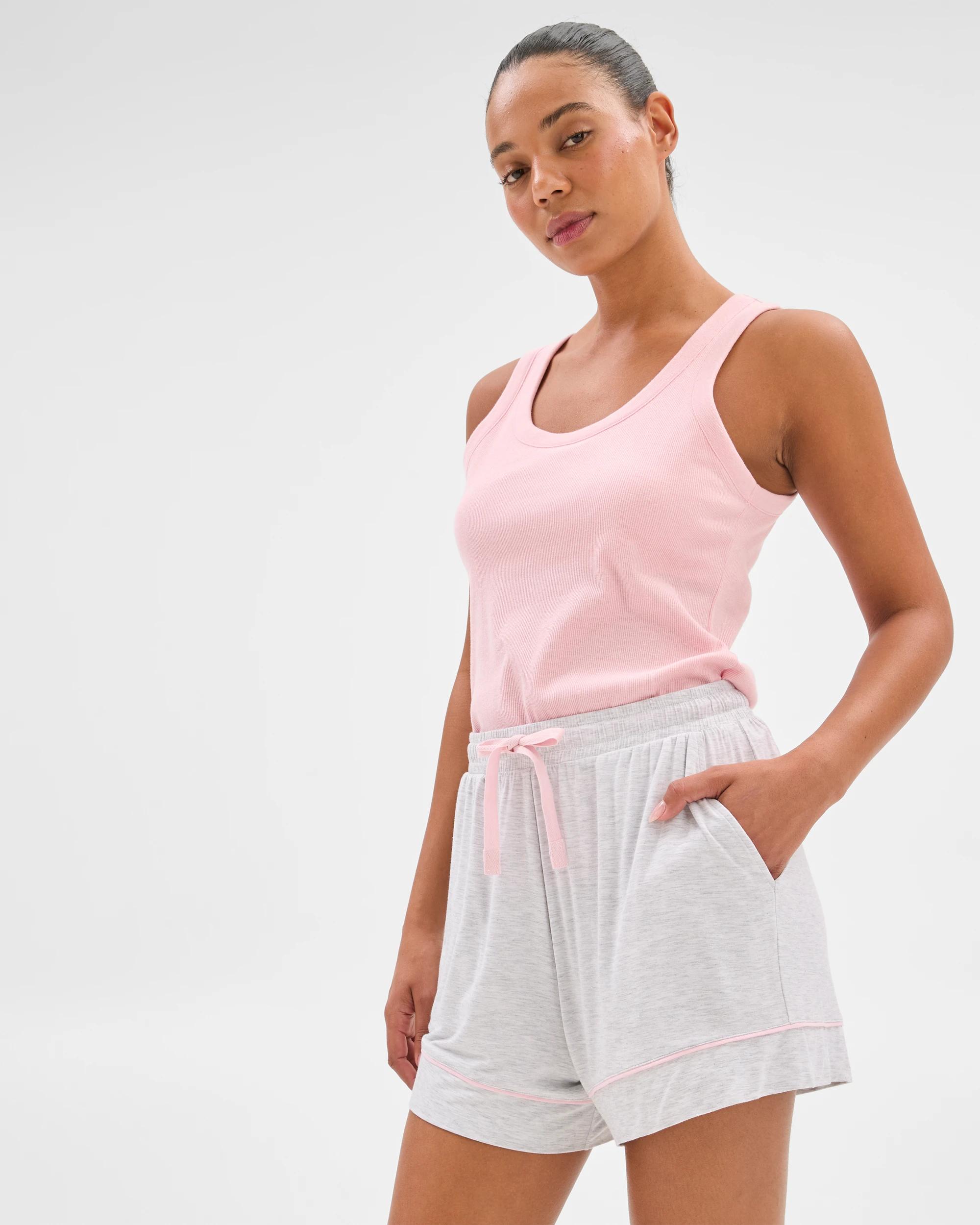2 Target Woman Bamboo Soft Comfort Pyjama Shorts GREY MARLE, 2 of 5