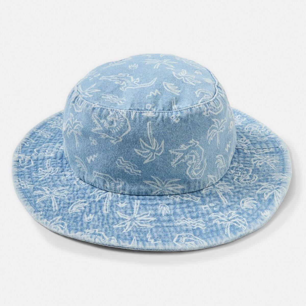 1 Sun Hat CROC PALM DENIM, 1 of 2