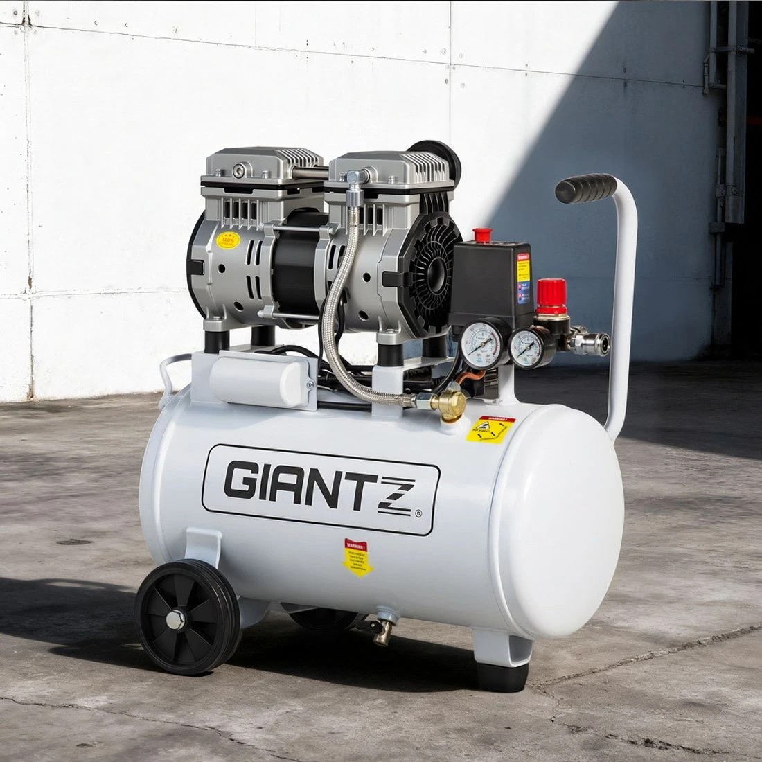 8 Giantz 24L Air Compressor Quiet 0.75HP Oil-Free Portable Tyre Inflator 40L/Min - White, 8 of 9