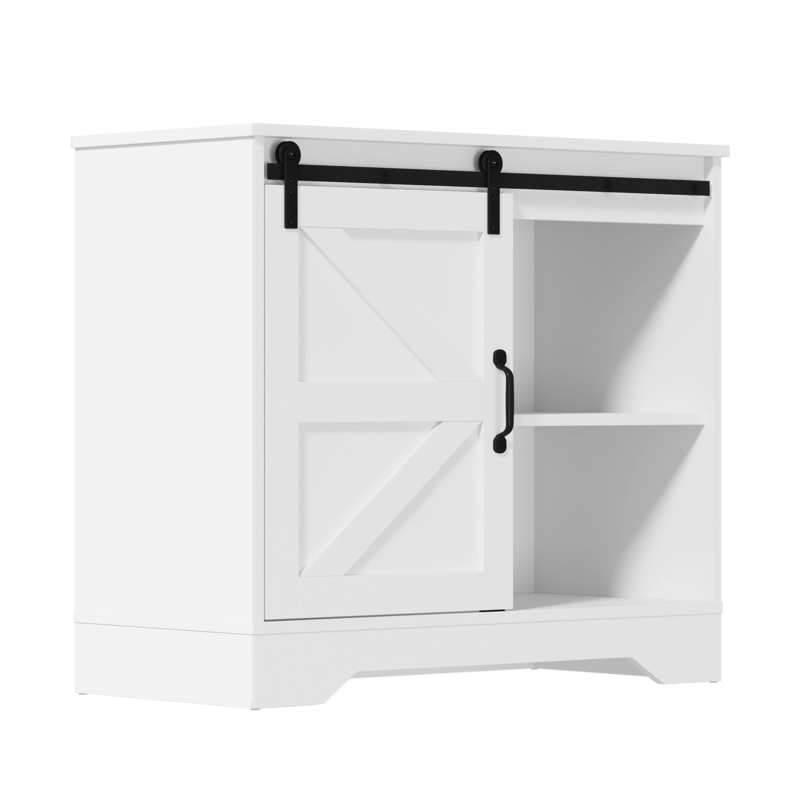 6 Oikiture 2x Buffet Sideboard Storage Cabinet Sliding Door - White, 6 of 9