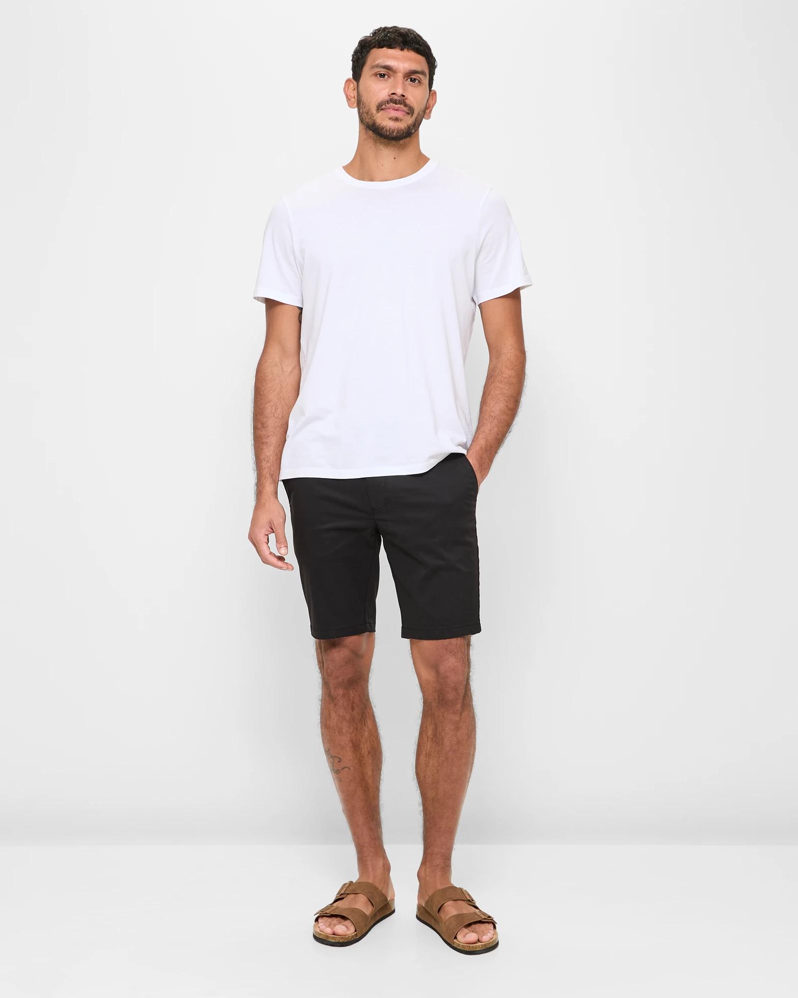 1 Target Man Australian Cotton Slim Chino Shorts BLACK, 1 of 5