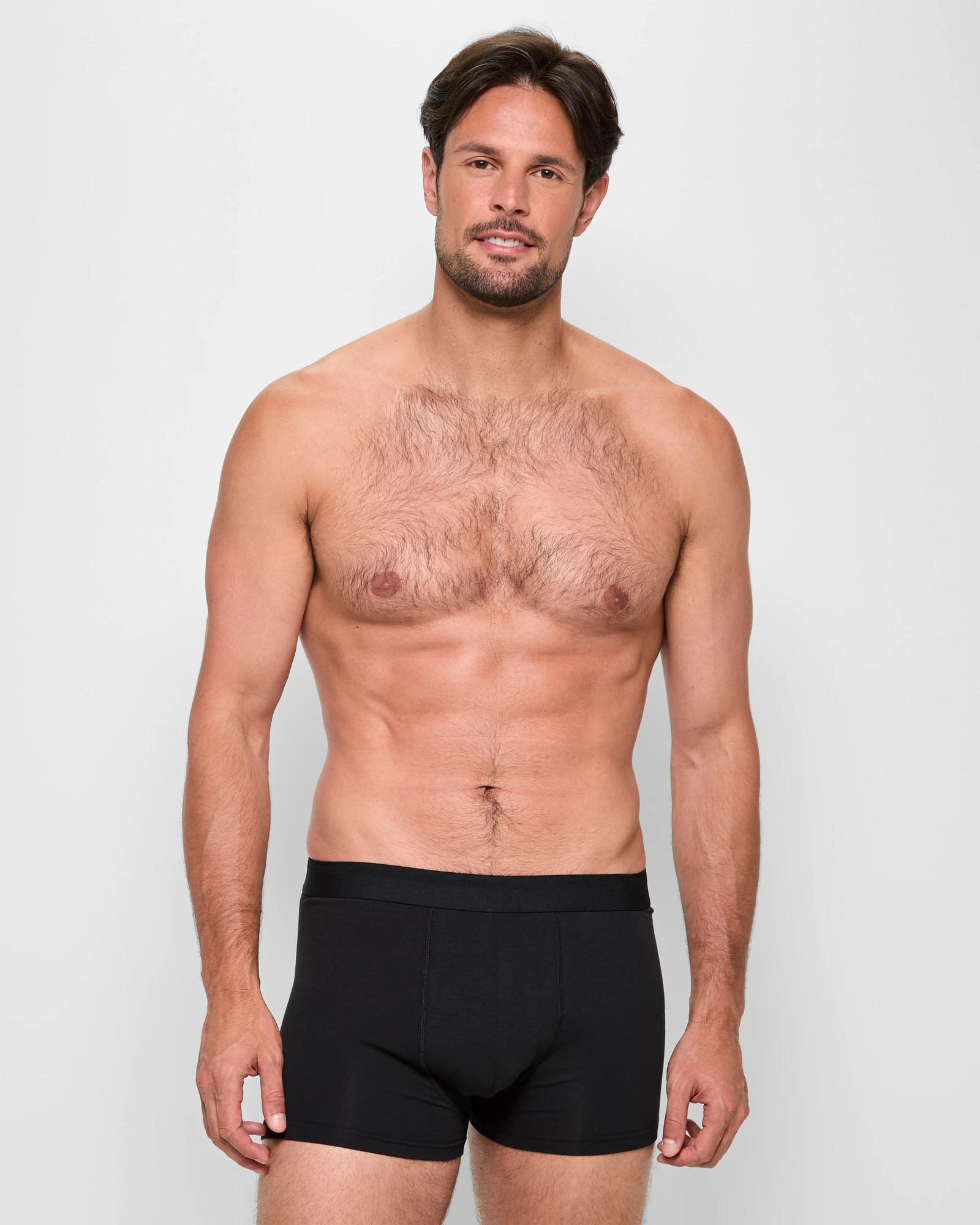 2 3 Pack Australian Cotton Blend Hipster Trunks - Maxx BLACK, 2 of 3