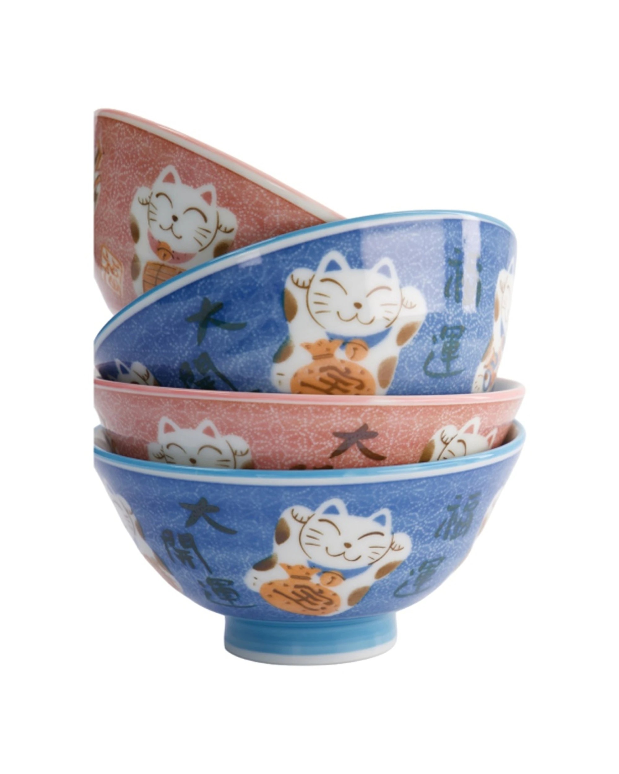 3 Tokyo Design 4pc Kawaii Neko Cat Bowls 11x6cm Tableware - Multi, 3 of 6