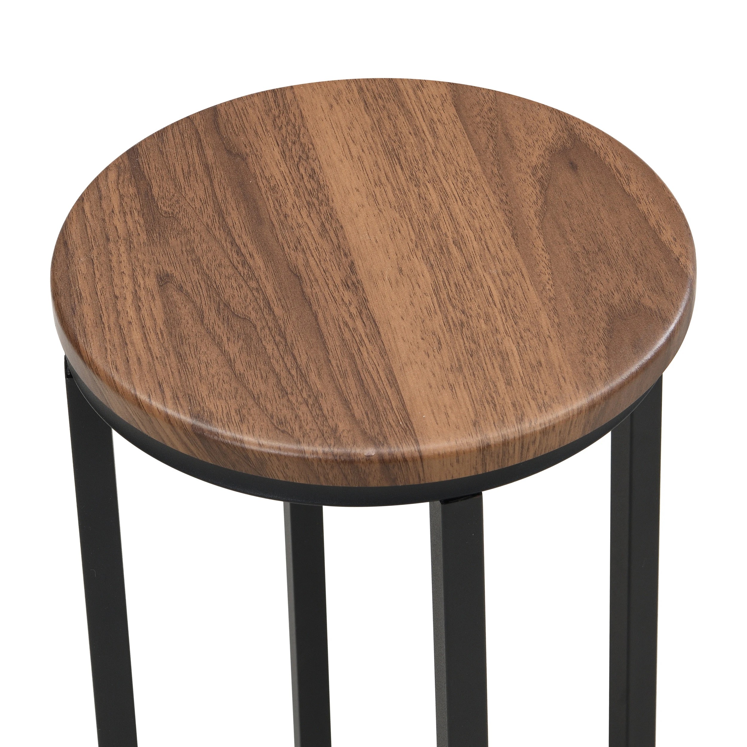7 IHOMDEC 3 Pieces Oval Coffee Table Set with 2 Round Chairs Walnut - Brown, 7 of 9