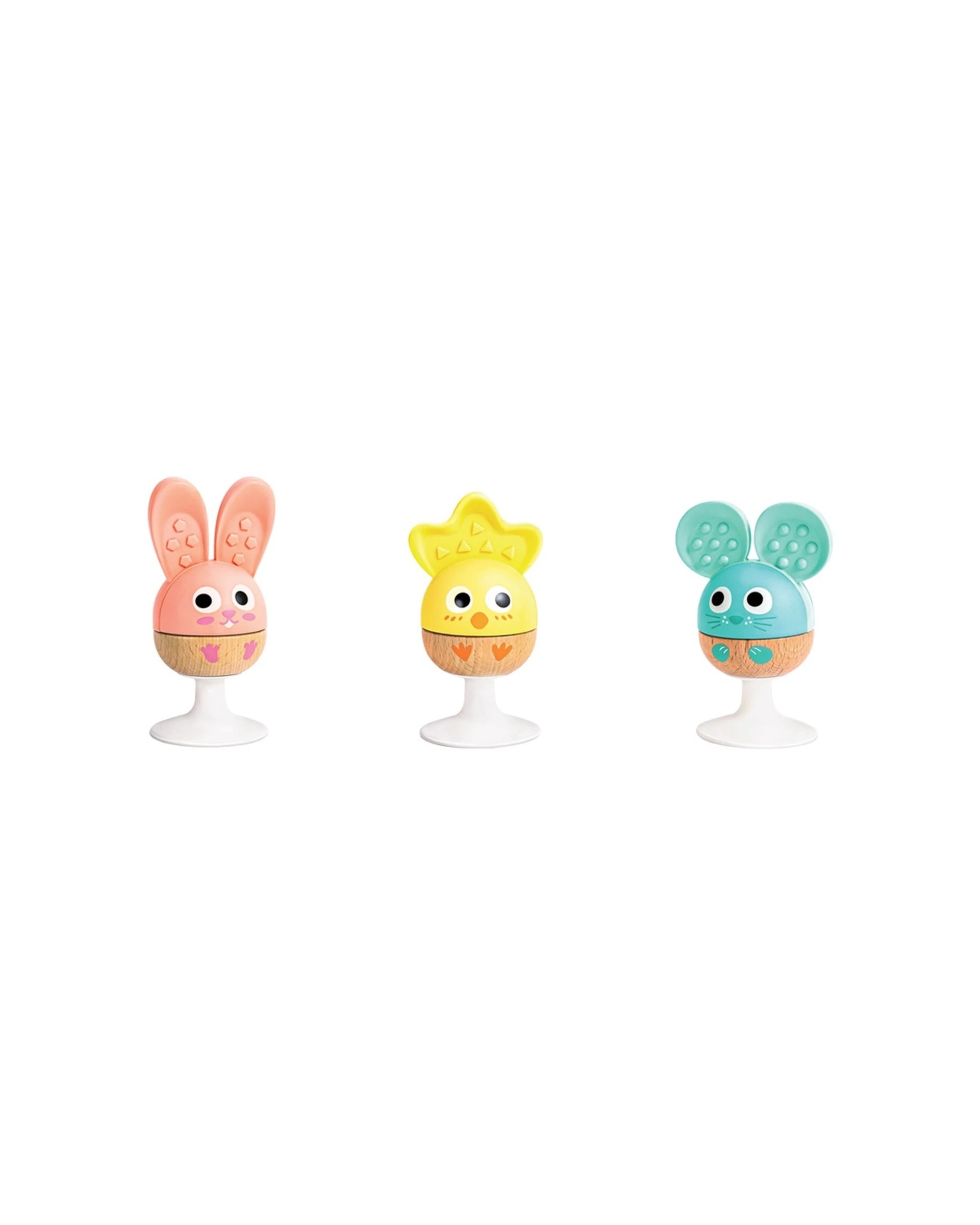 2 Hape Cheery Critter Rattle Trio Baby Toy Plus Mouse Rabbit Chick Silicone Ears Rattles Set - Multi, 2 of 4
