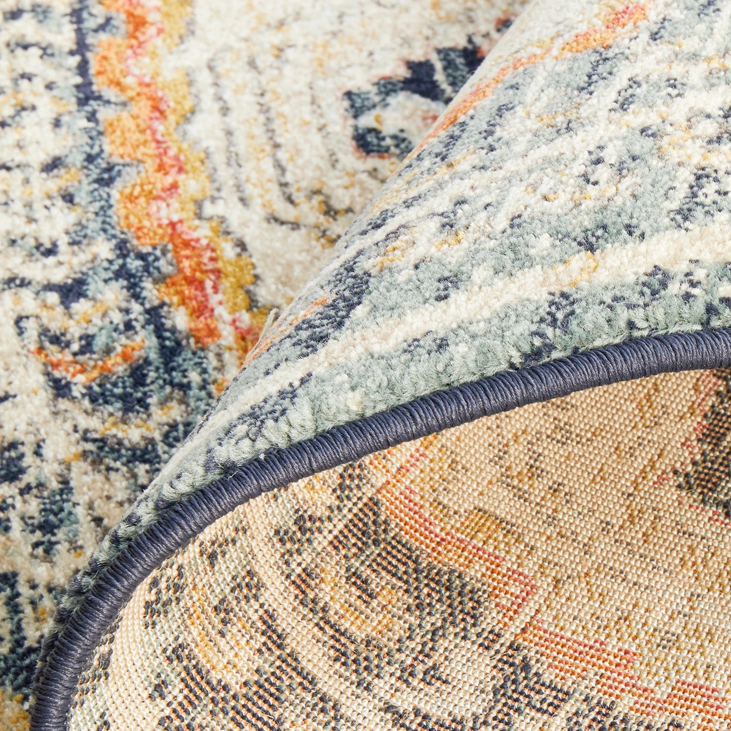 9 Common Ground Rugs Eterna 863 200x200cm - Medium Round Power Loomed Pet Friendly Rug - Blue, 9 of 9