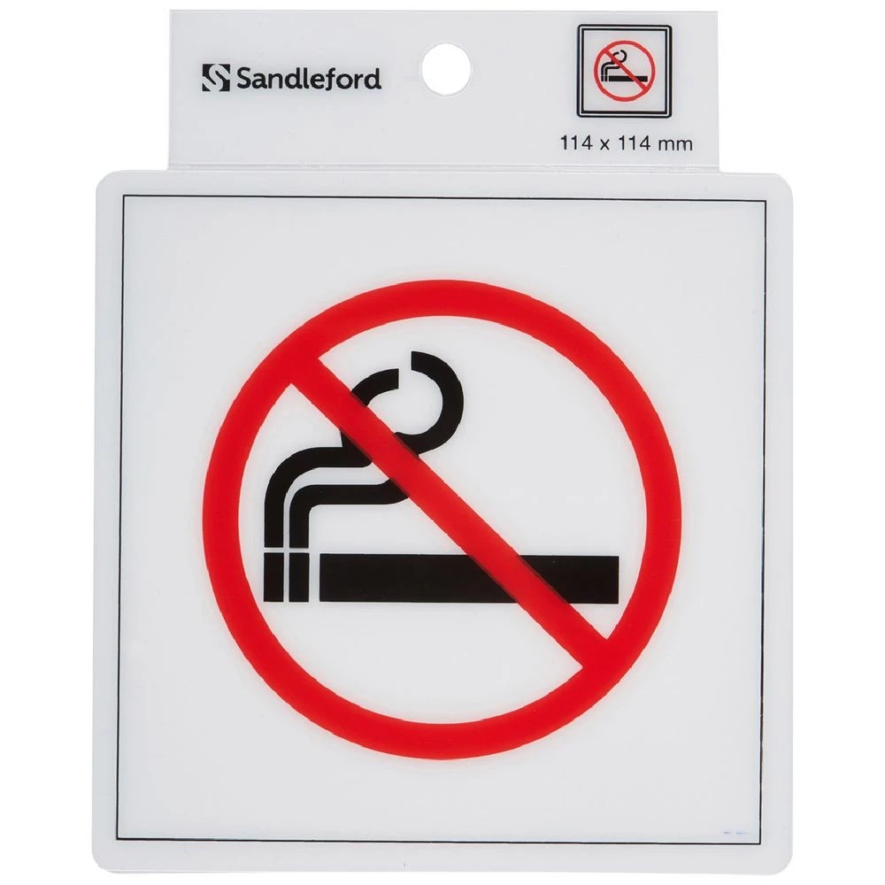 1 Sandleford No Smoking Symbol Self-adhesive Sign, 1 of 1