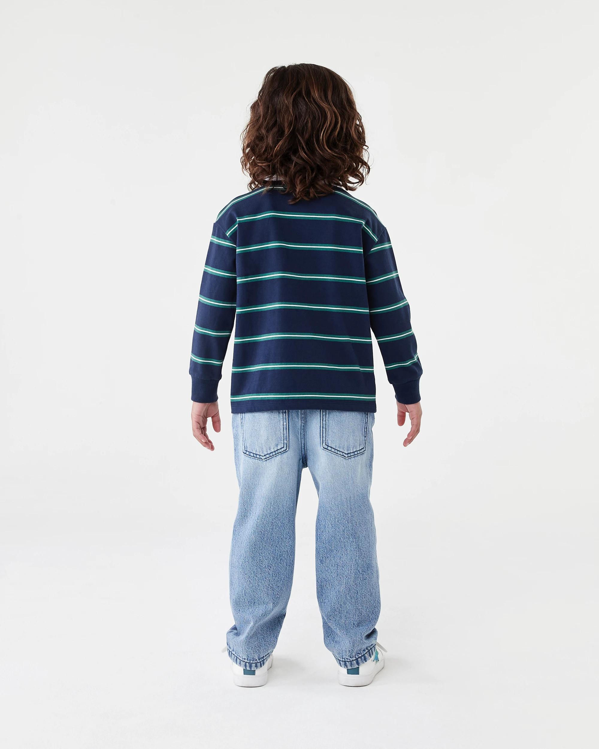 7 Long Sleeve Stripe Rugby T-shirt Blu Stripe, 7 of 7