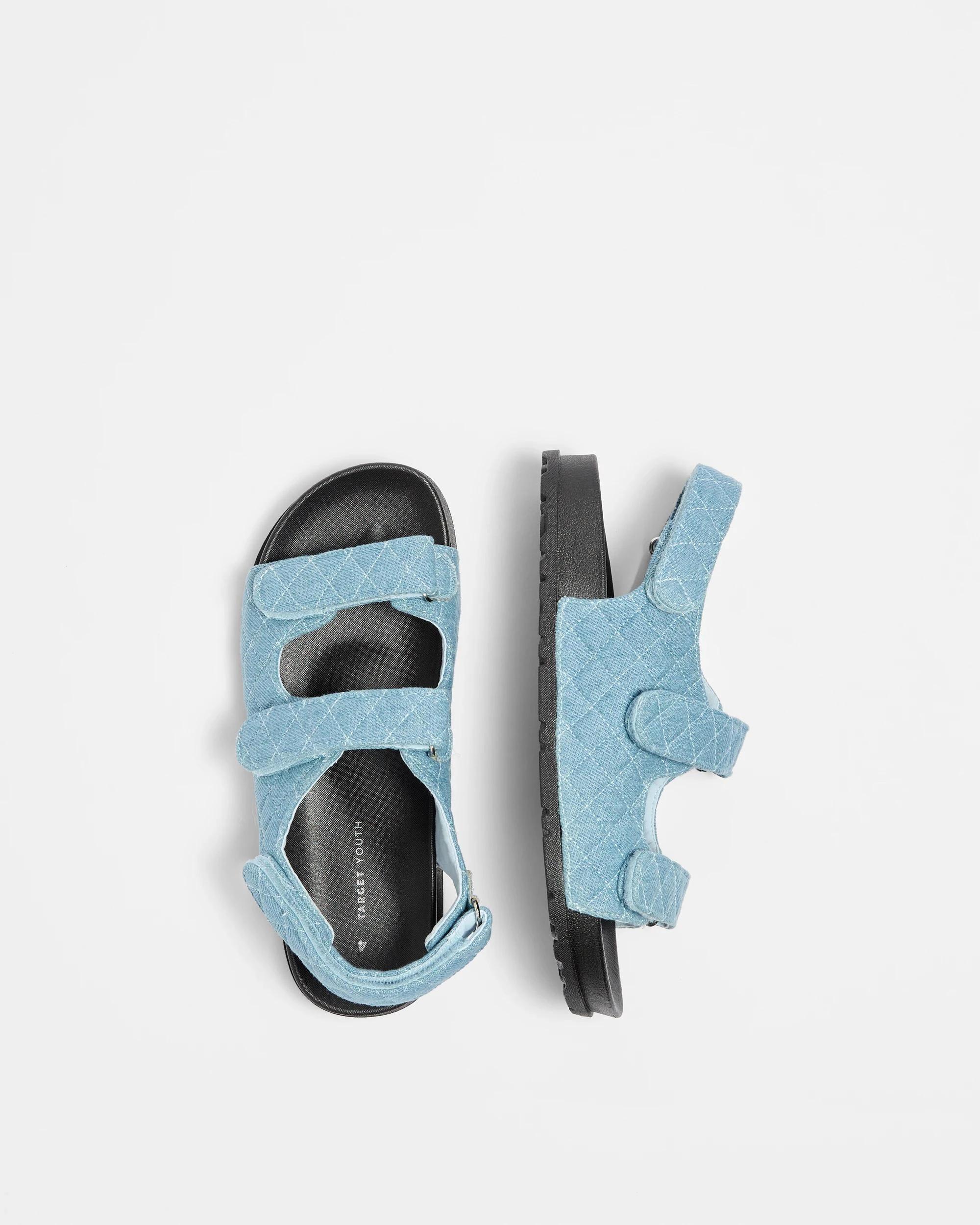 2 Target Girls Senior Quilted Sandal DENIM, 2 of 3