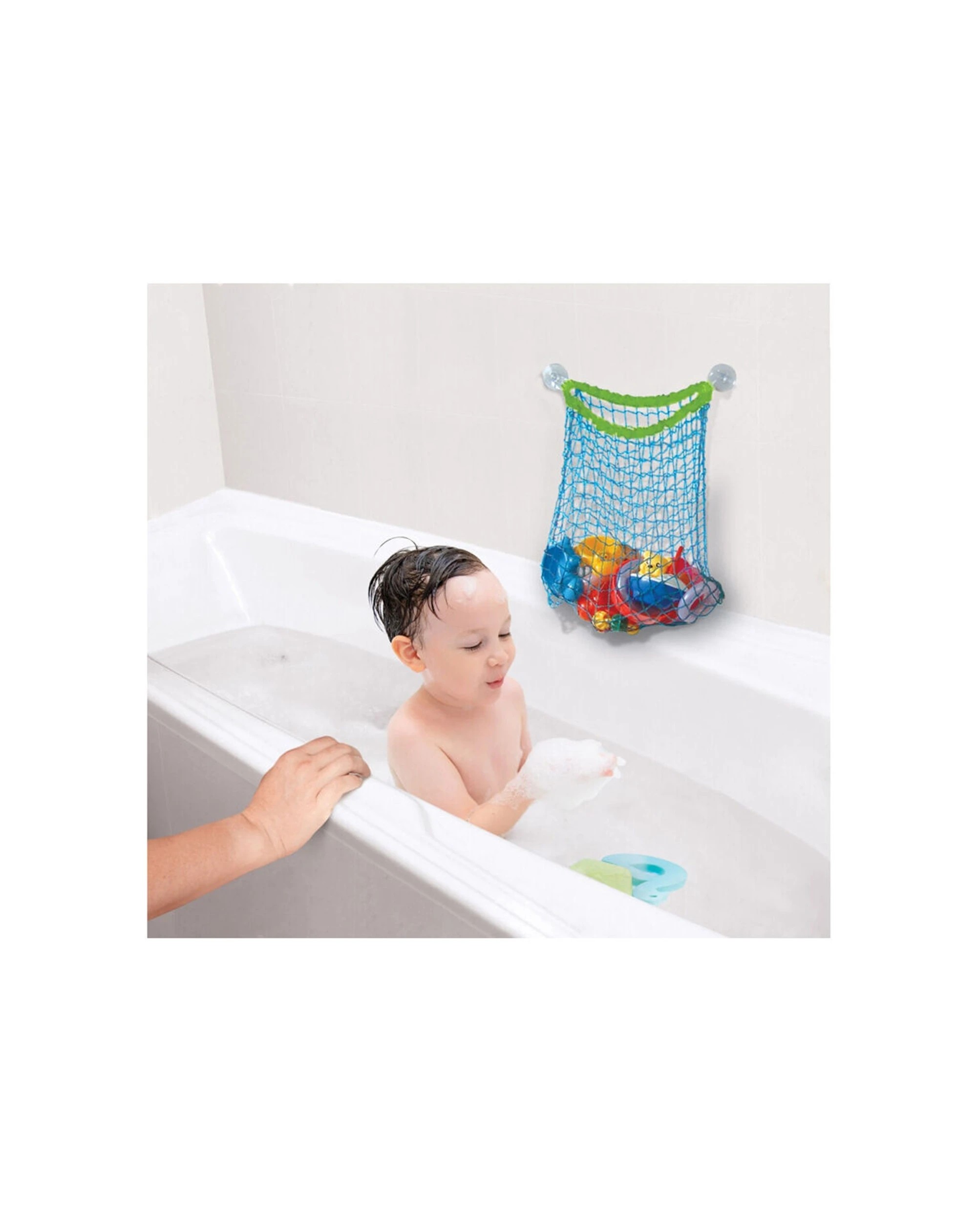 3 Dreambaby Bath Toy Bag Kids Bathroom Organiser Durable Netting Suction Caps - Blue, 3 of 5