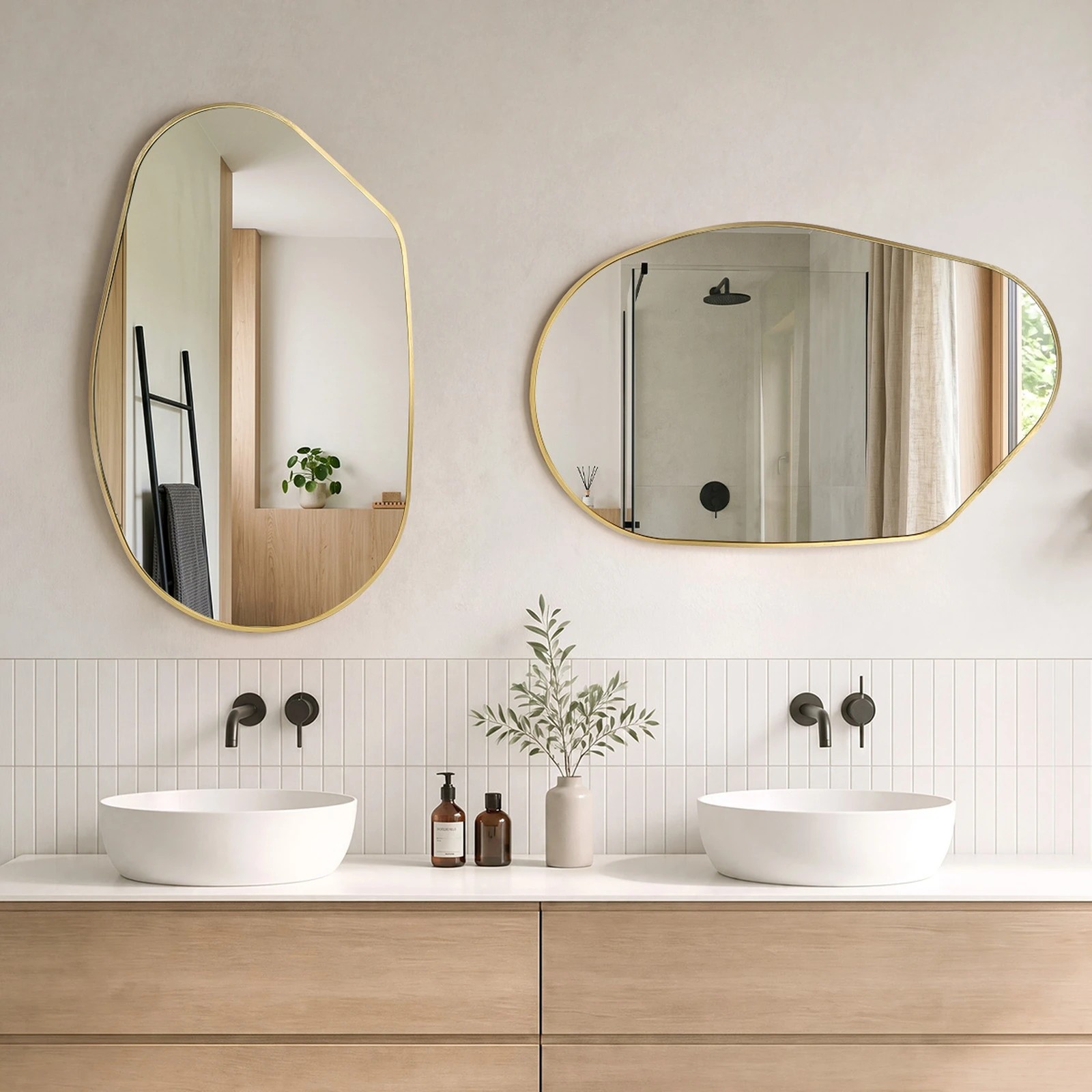 5 Oikiture Irregular Wall Mirror Hanging - Gold, 5 of 9