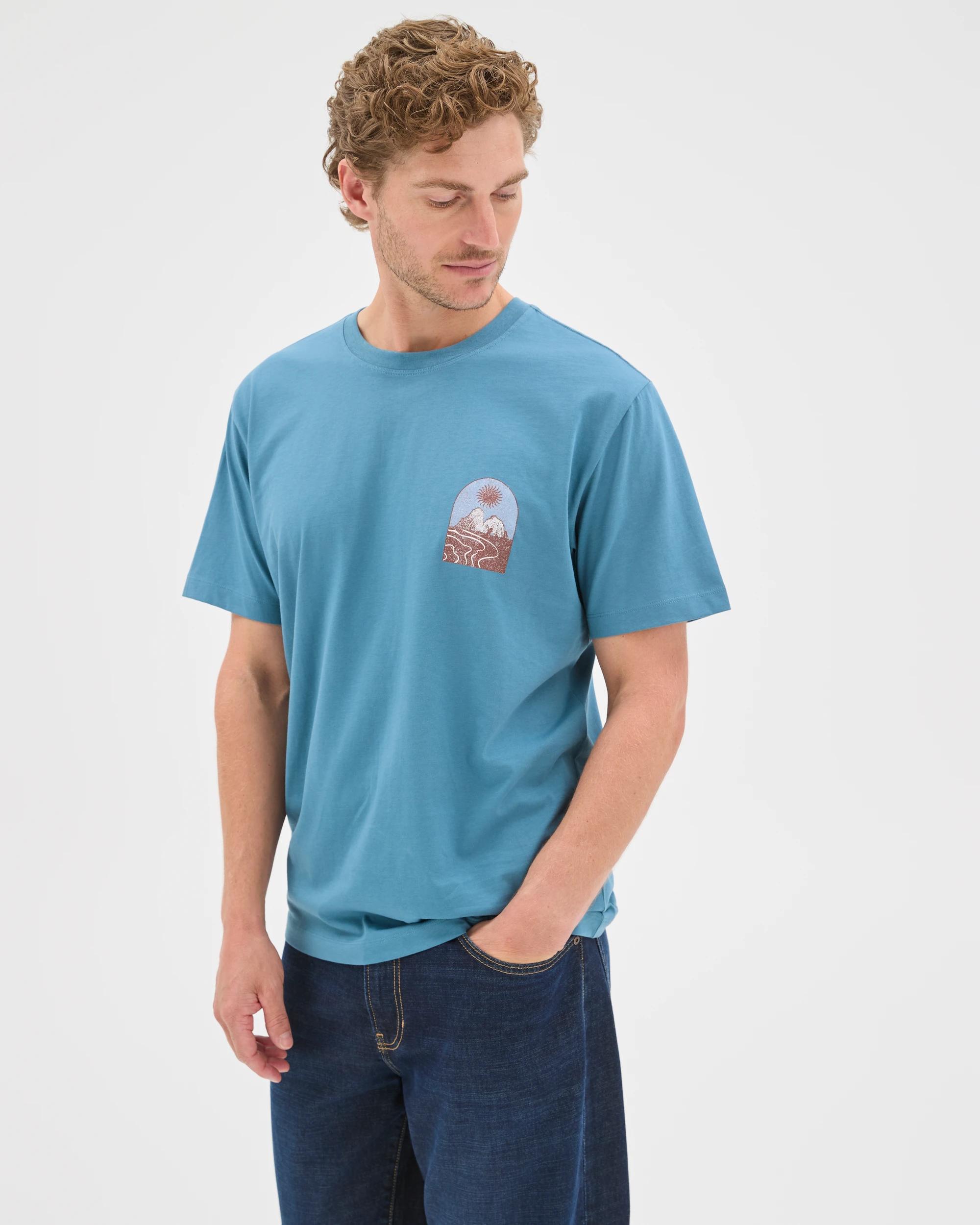 3 Target Man Australian Cotton Graphic T-Shirt AEGEAN BLUE, 3 of 6