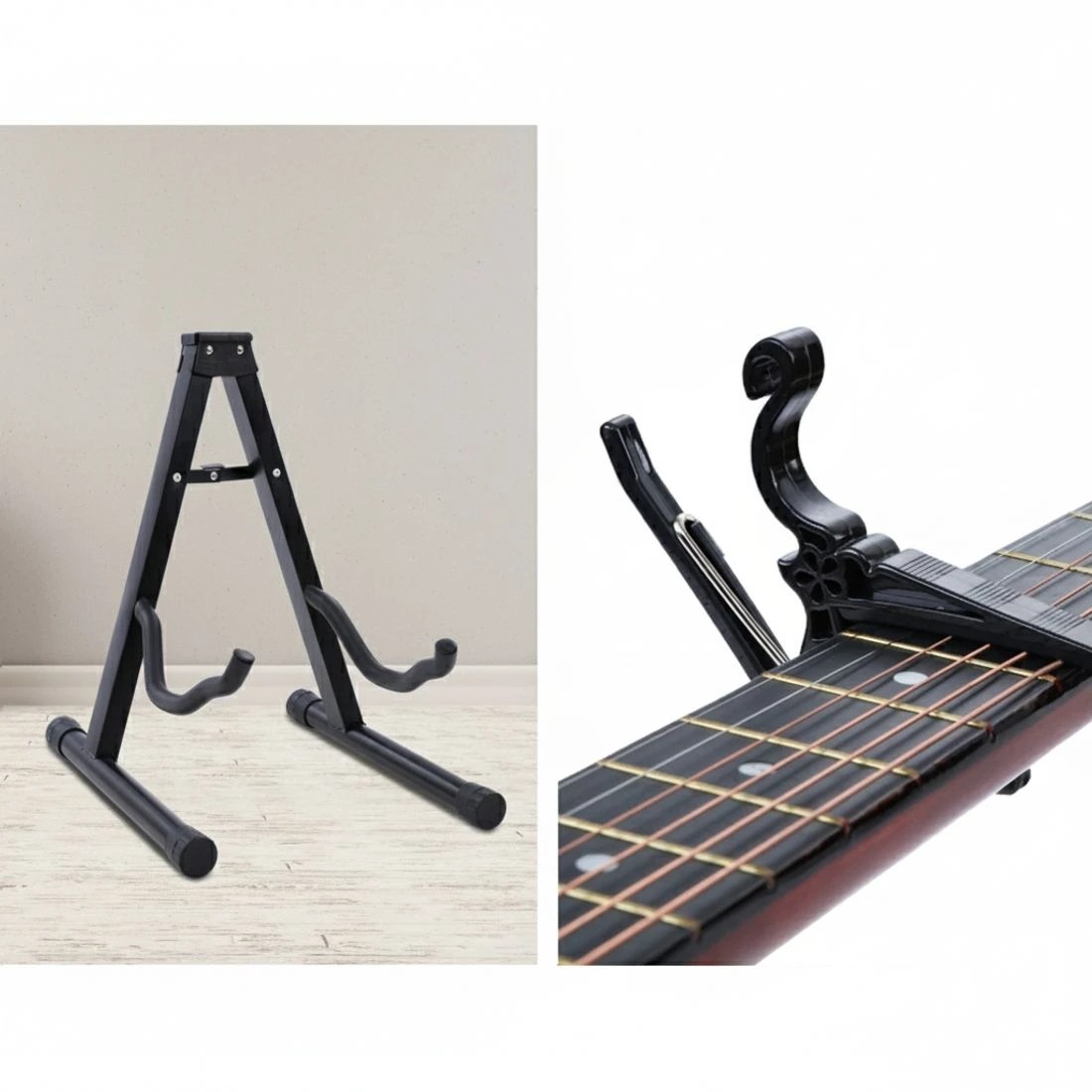 4 Alpha 38 Inch Acoustic Guitar Wooden Body Steel String w/ Stand Left Handed - Multi, 4 of 7