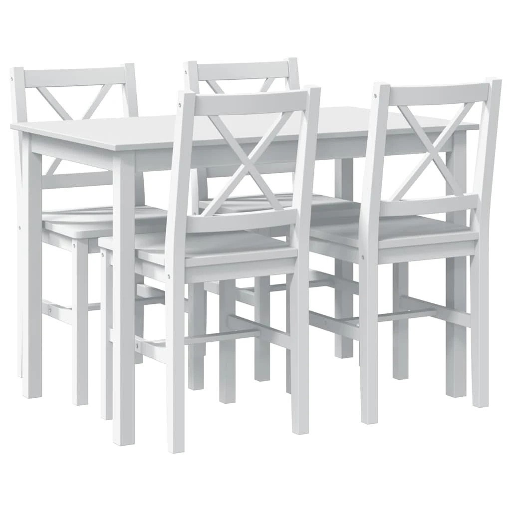 2 Vidaxl 5 Piece Dining Set - White, 2 of 10